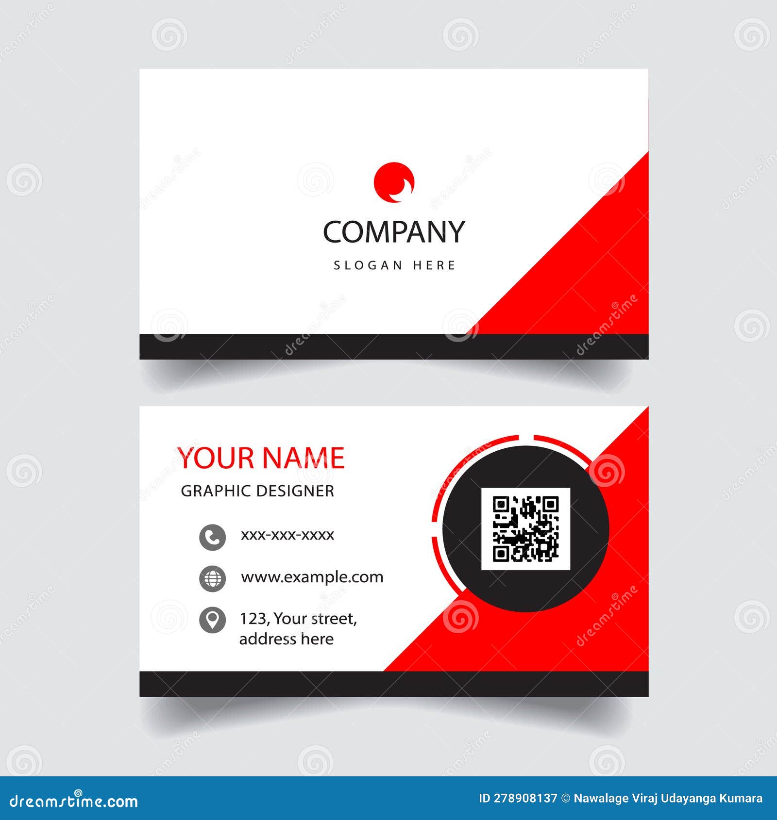 Business Card Design Template Stock Vector Illustration of business