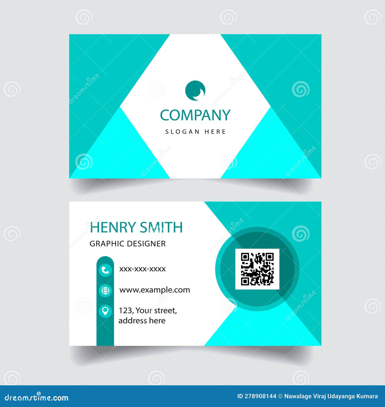 Business Card Design Template Stock Vector Illustration of visiting