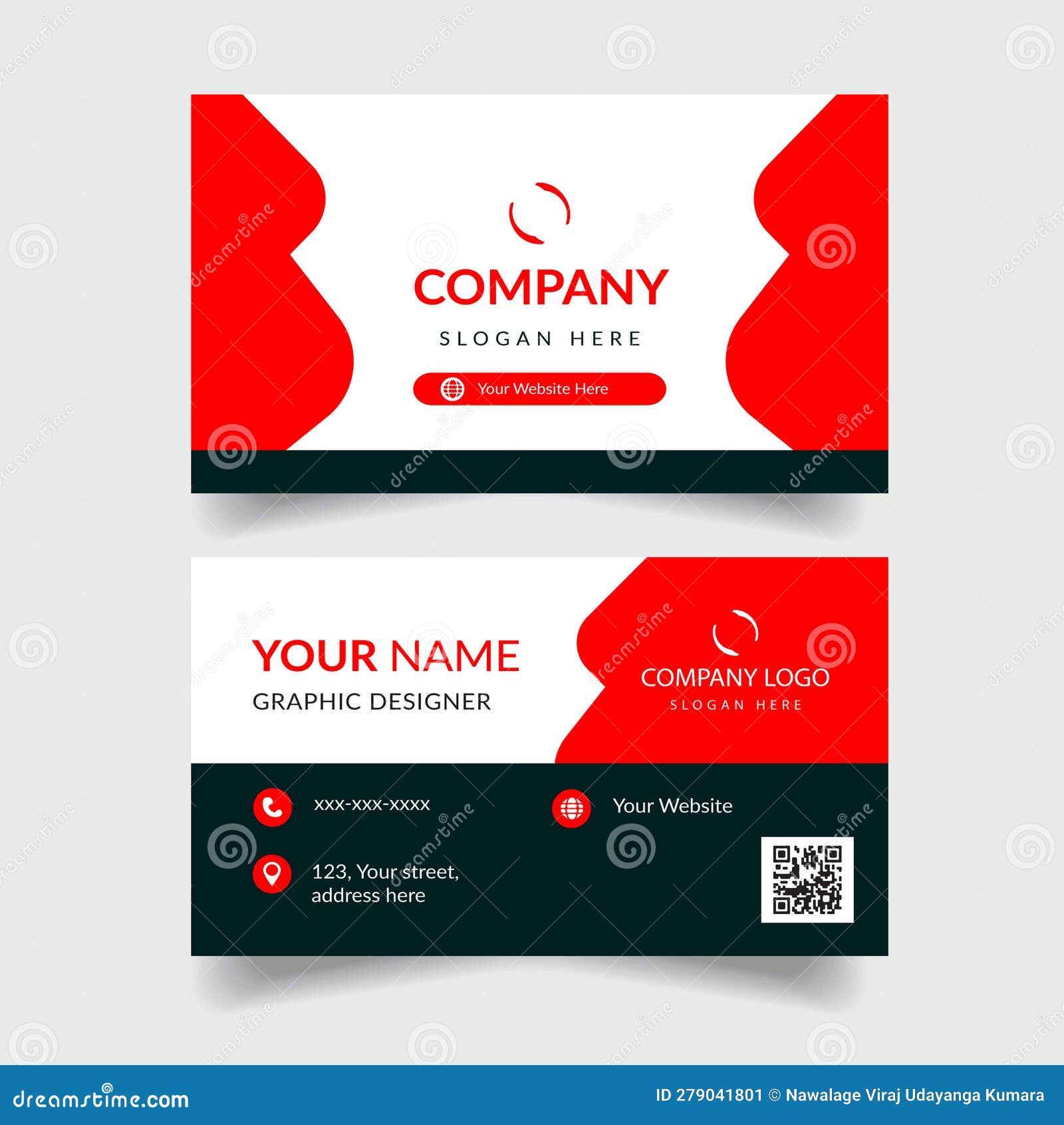 Business Card Design Template Stock Vector Illustration of