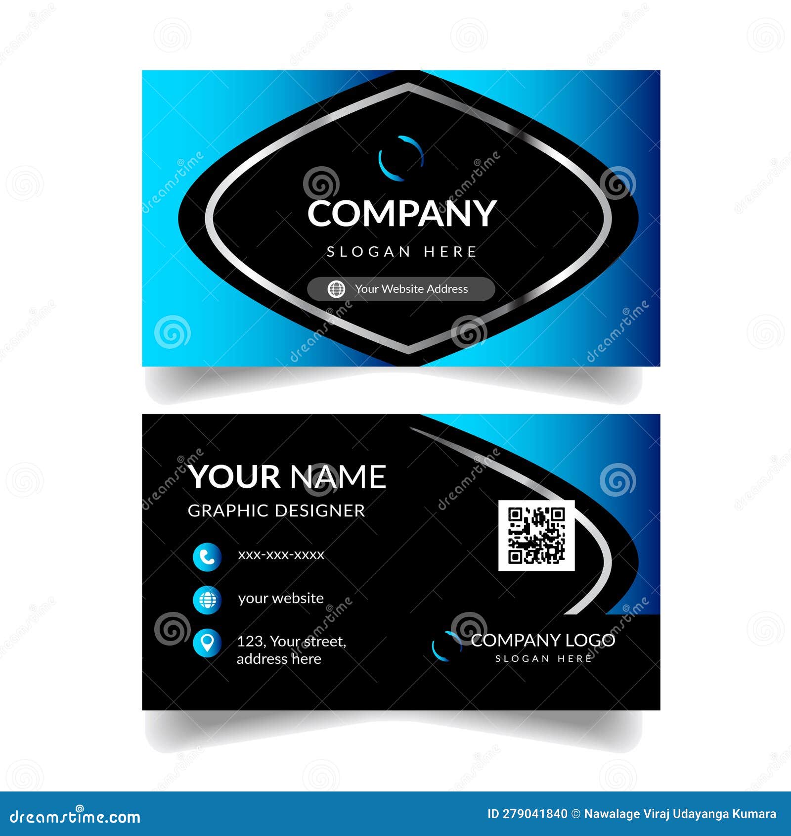 Business Card Design Template Stock Vector Illustration of visiting