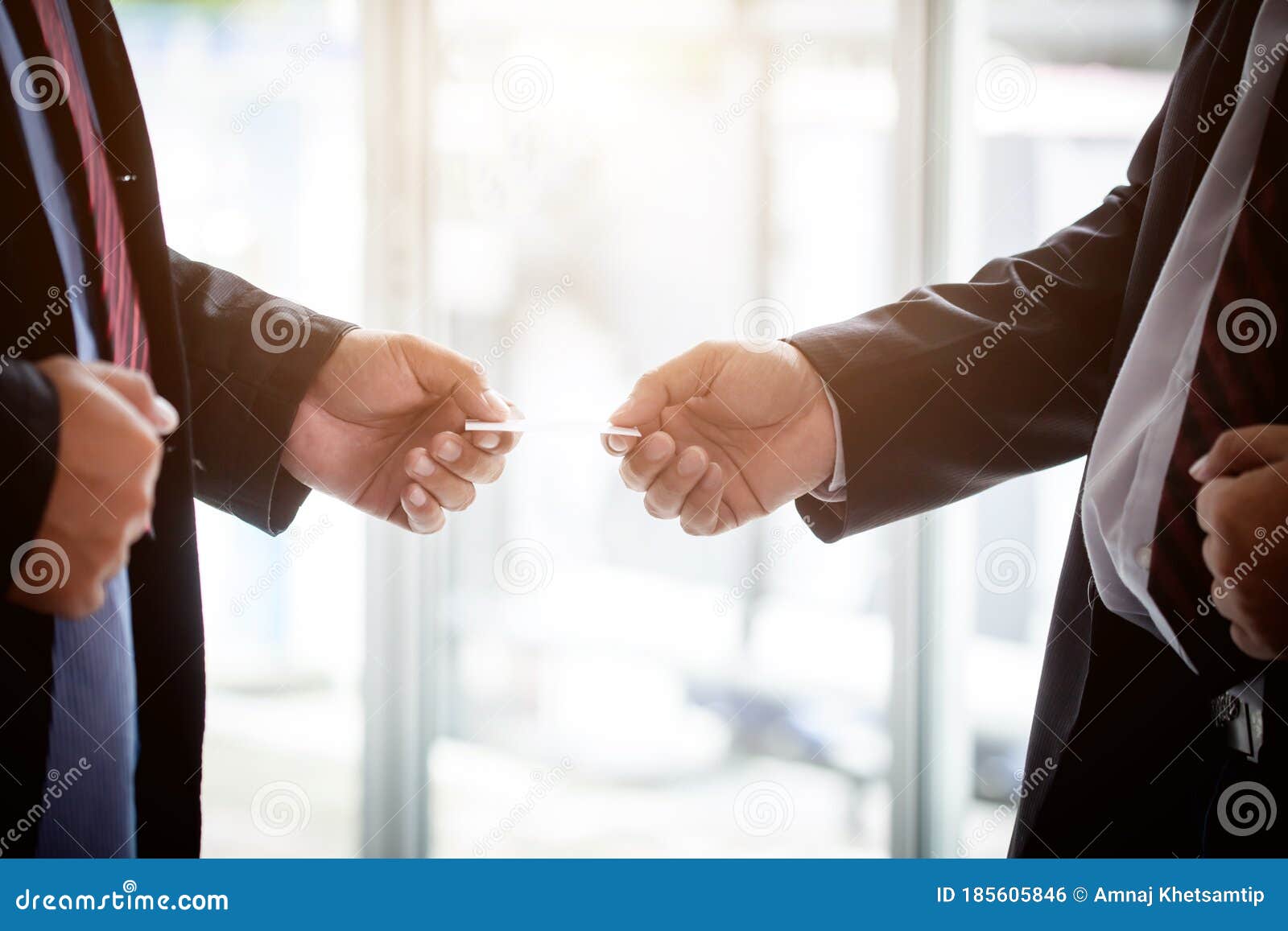 Business Card Exchange stock photo. Image of holding 185605846