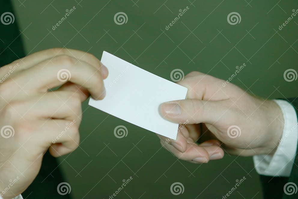 Business Card Exchange stock image. Image of contact, thinking 238849