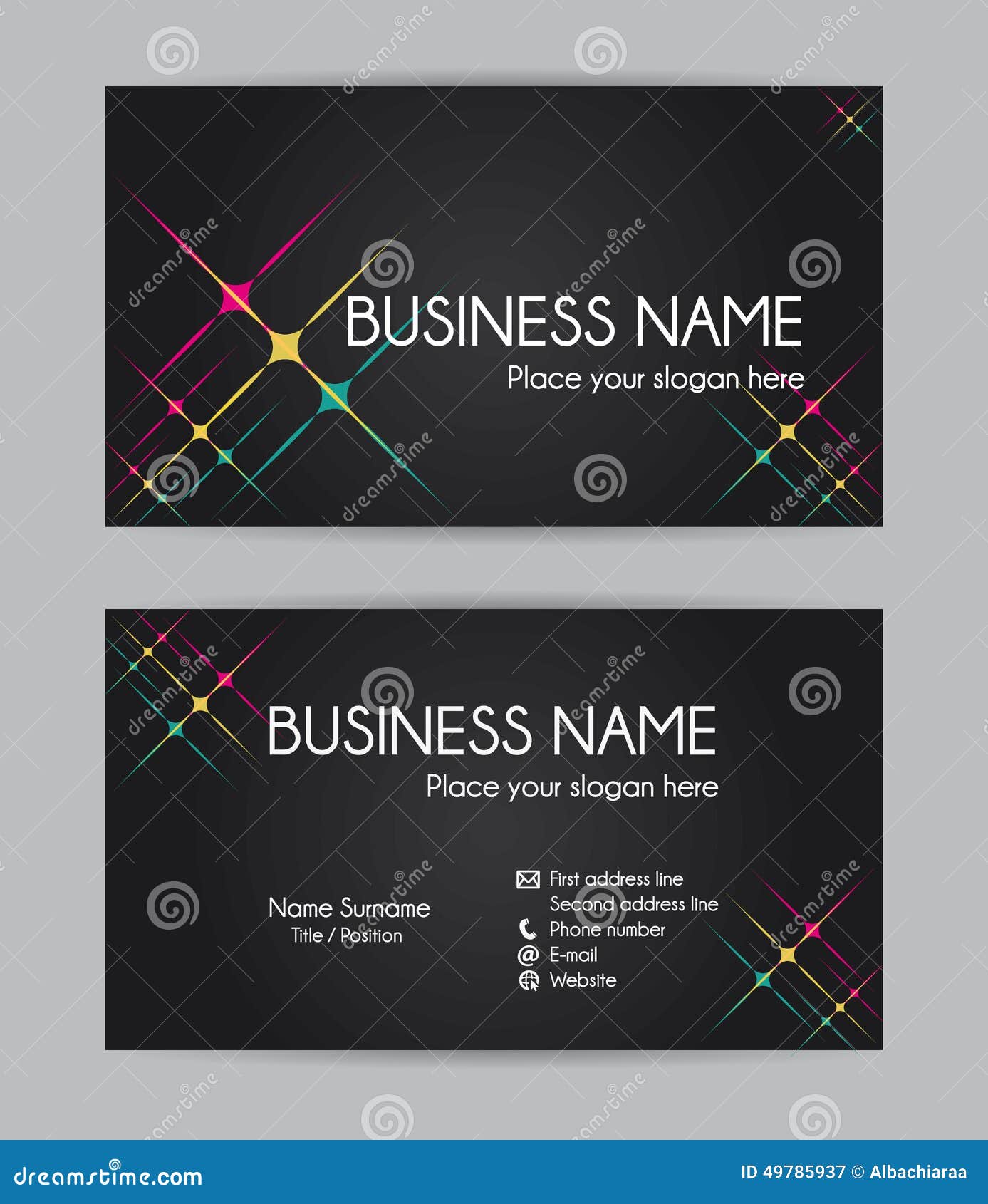 business card. flat . set iii.