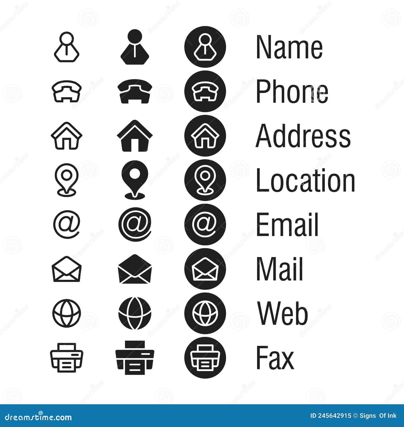 Free Vector  Business card icons set