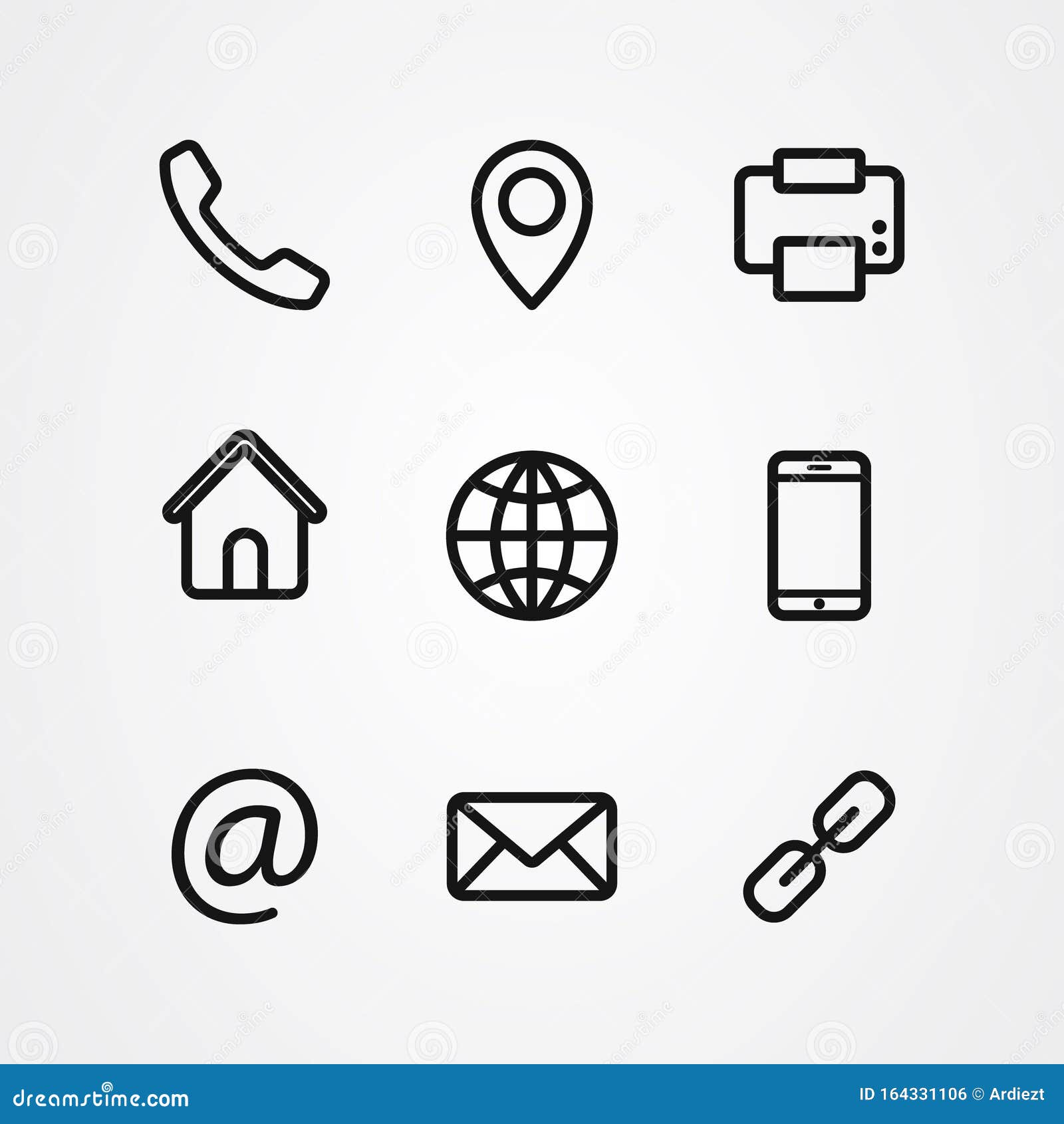 Business Card Information Icons Vector Design Stock Vector