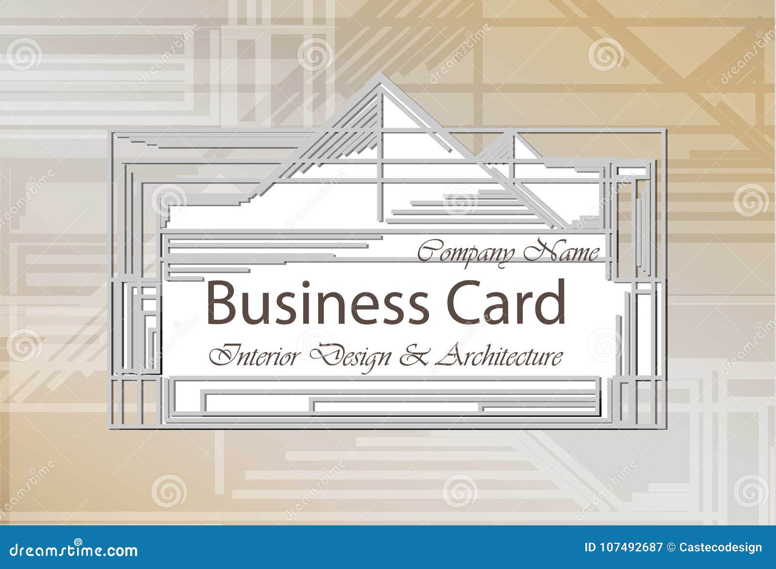 Business Card Interior Design And Architecture Abstract