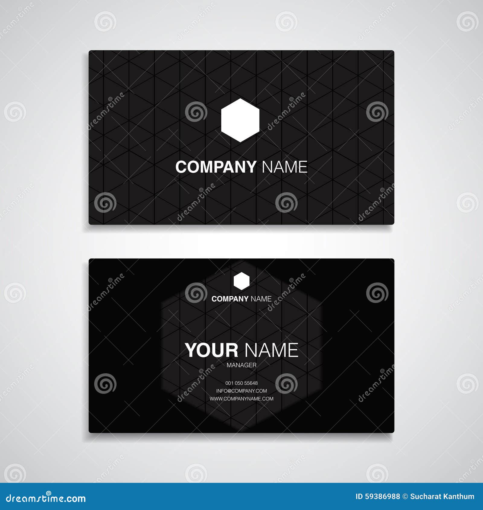Business Card Name Black Template Stock Vector Illustration of name