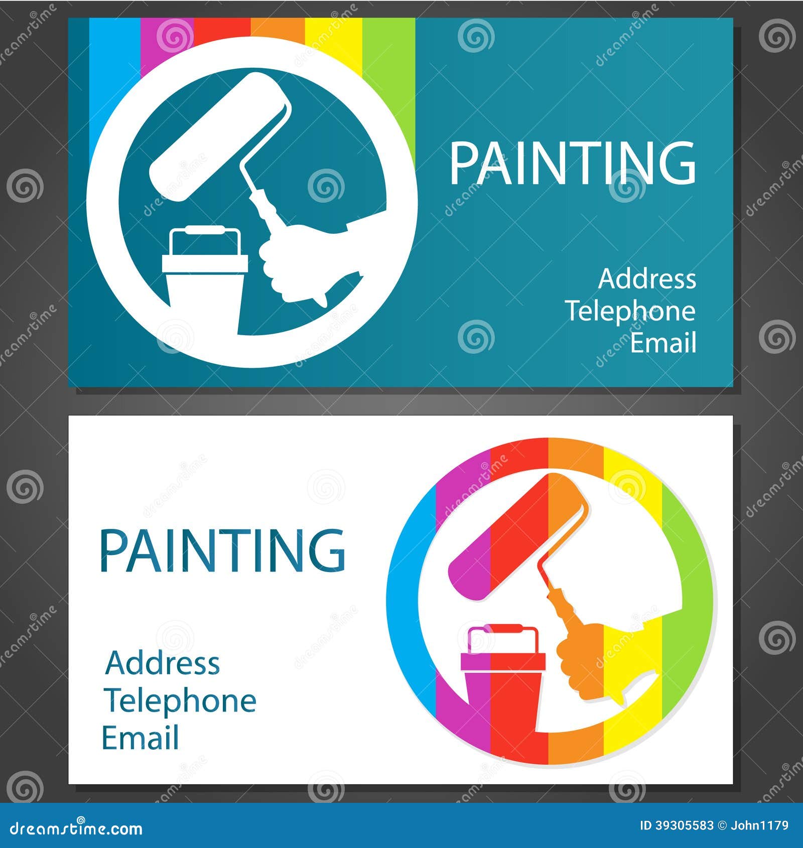 Business card for painting stock illustration. Illustration of