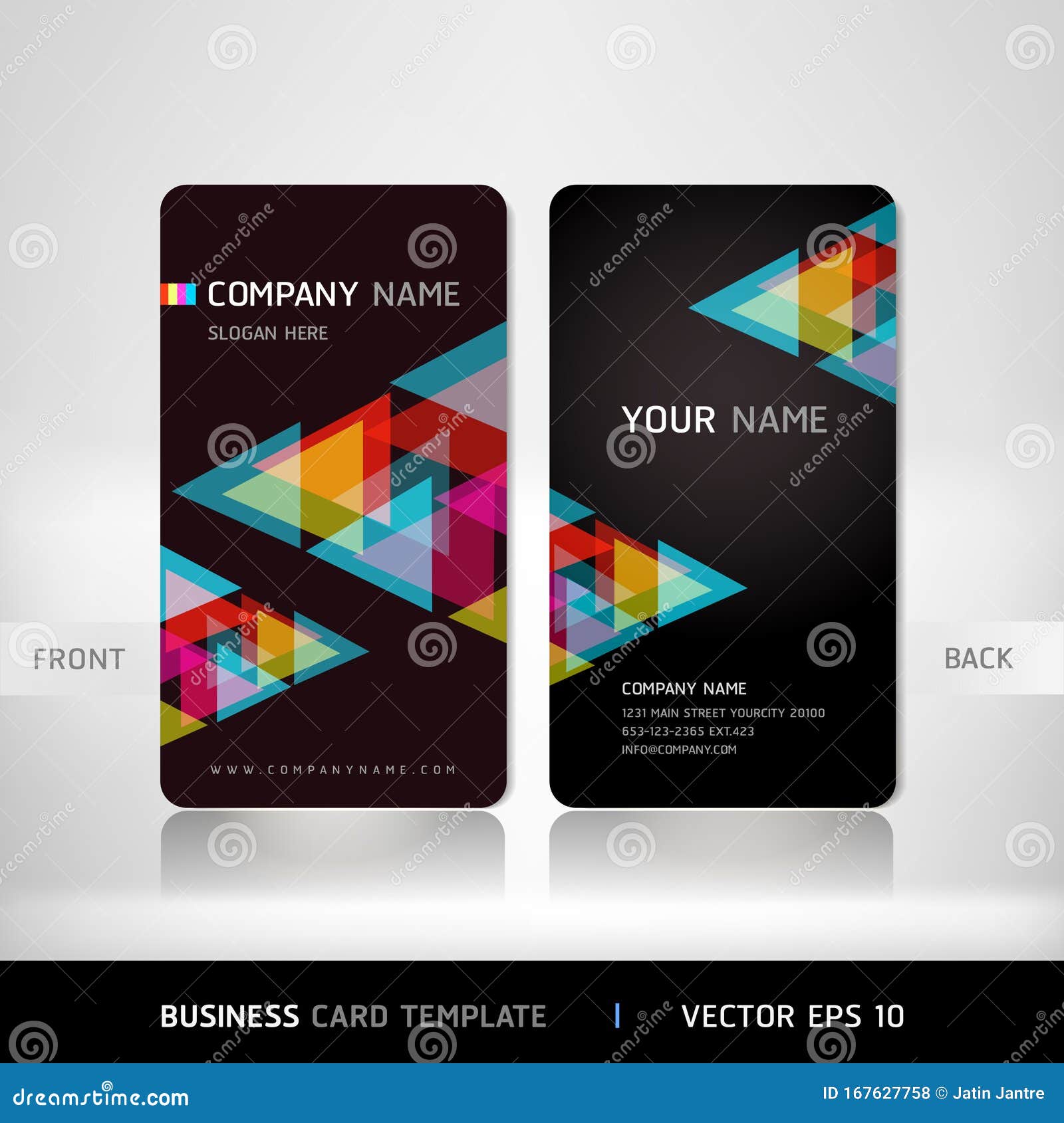 Basic CMYK Business Card Template Stock Vector - Illustration of Intended For Business Card Template Word 2010