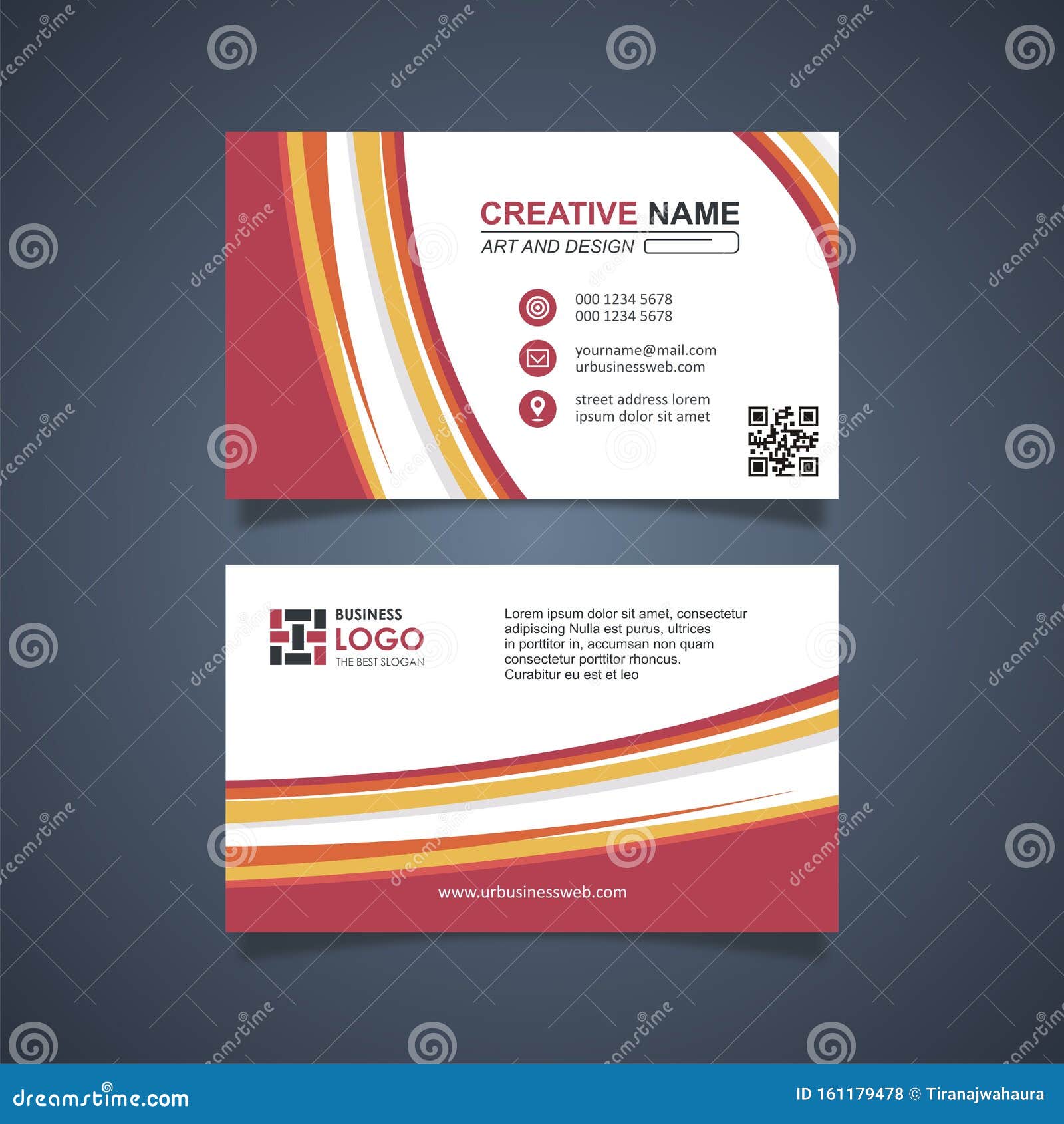 Business Card Template Design, Trendy and Modern Stock Vector ...