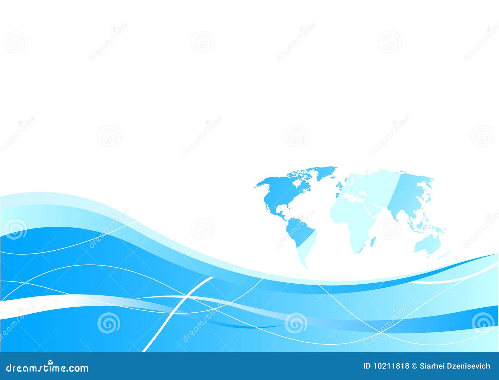 business card template - global concept in blue