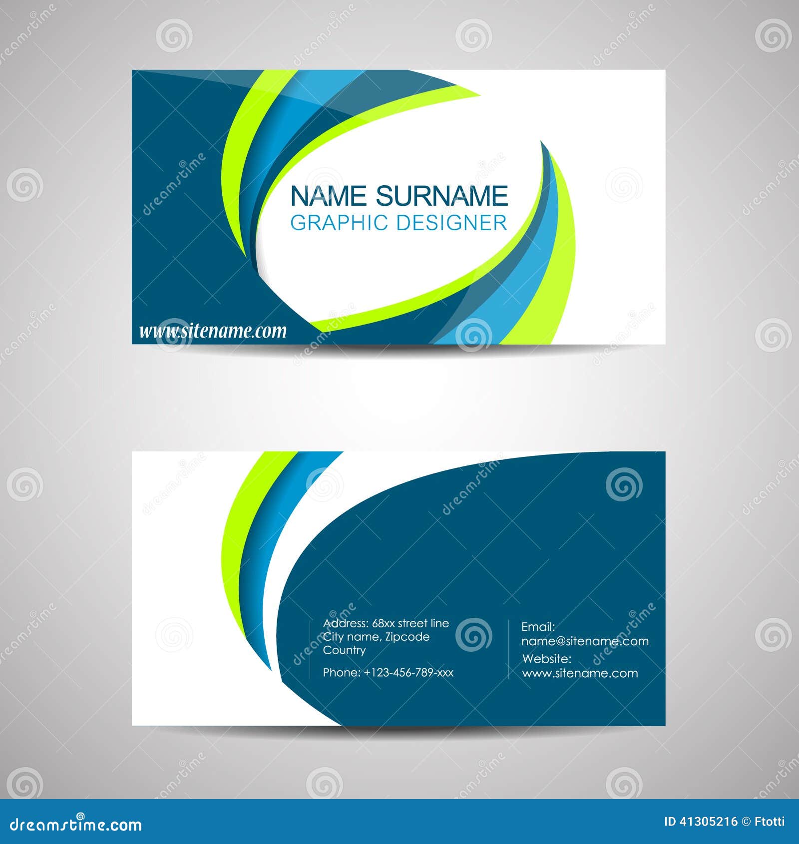Business Card Template Or Visiting Card Stock Vector Illustration Of Background Elegant