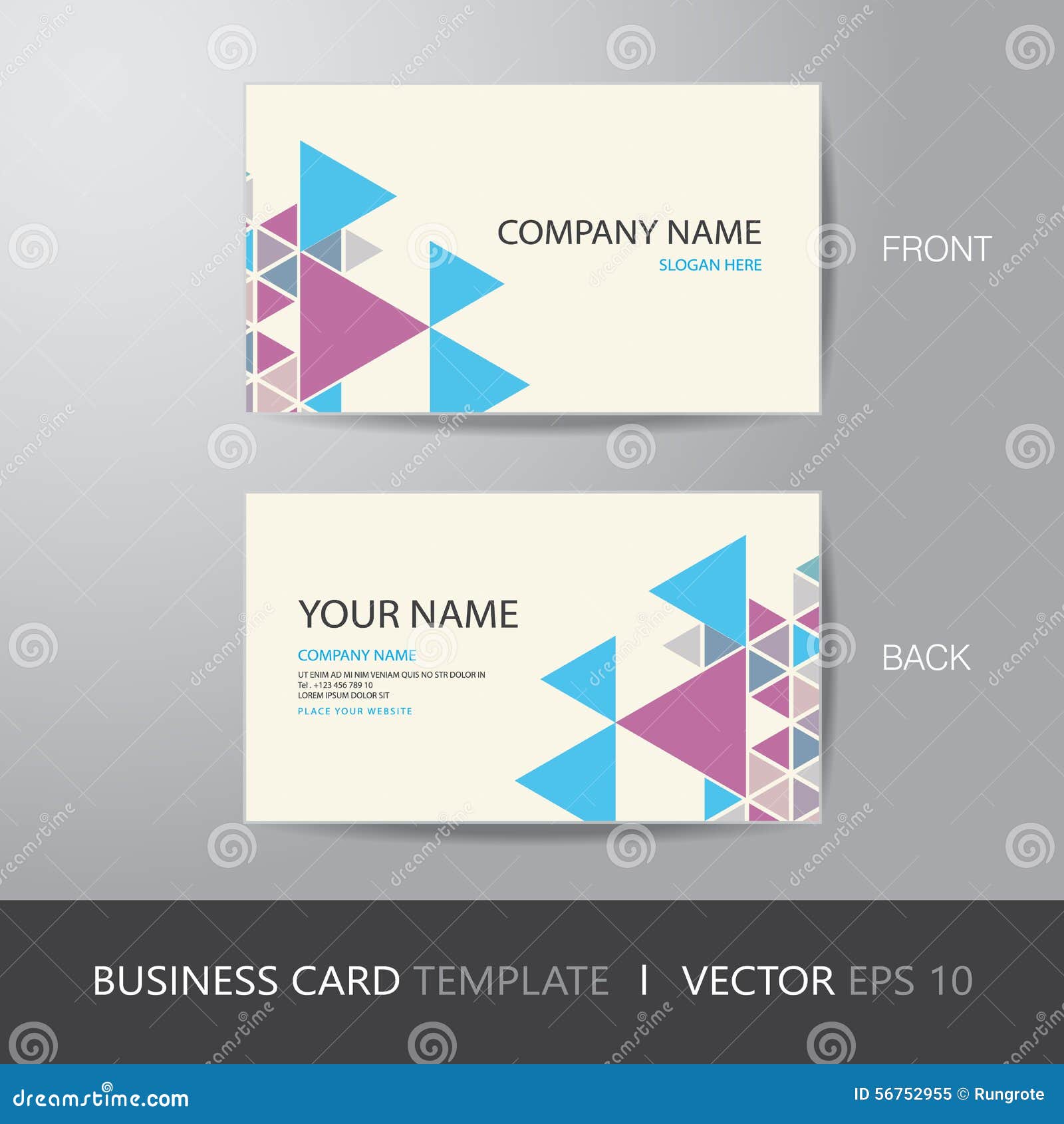Business Card Triangle Abstract Background Design Layout Templat Stock Illustration Image Card Layout Template