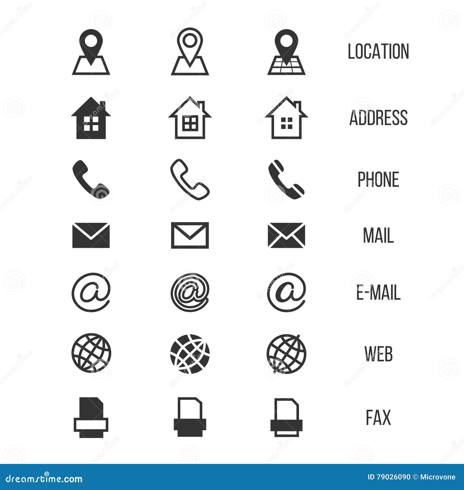 business card  icons, home, phone, address, telephone, fax, web, location s