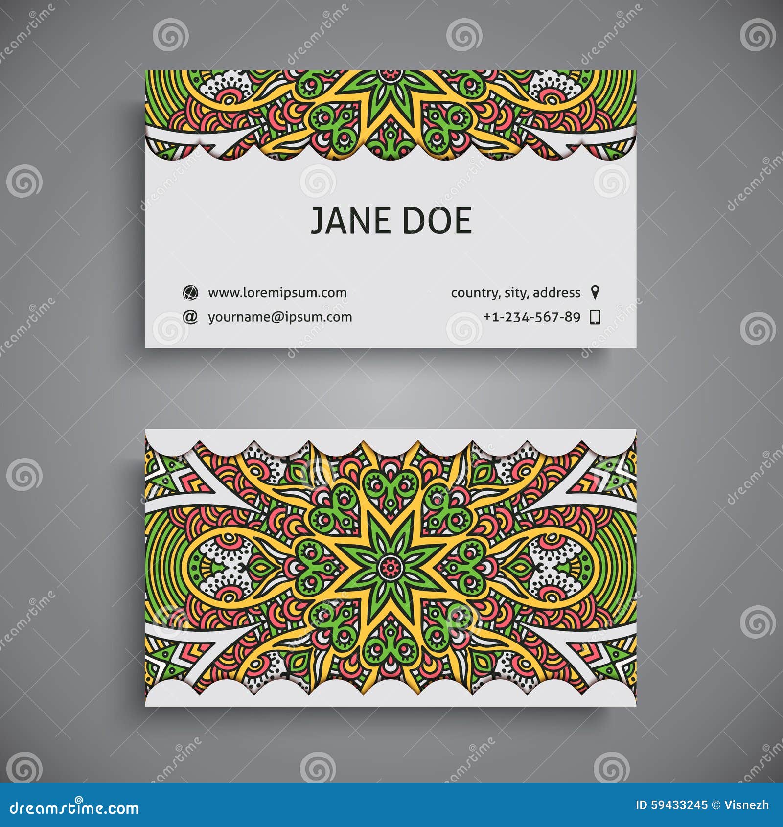 Business Card. Vintage Decorative Elements Stock Vector Illustration