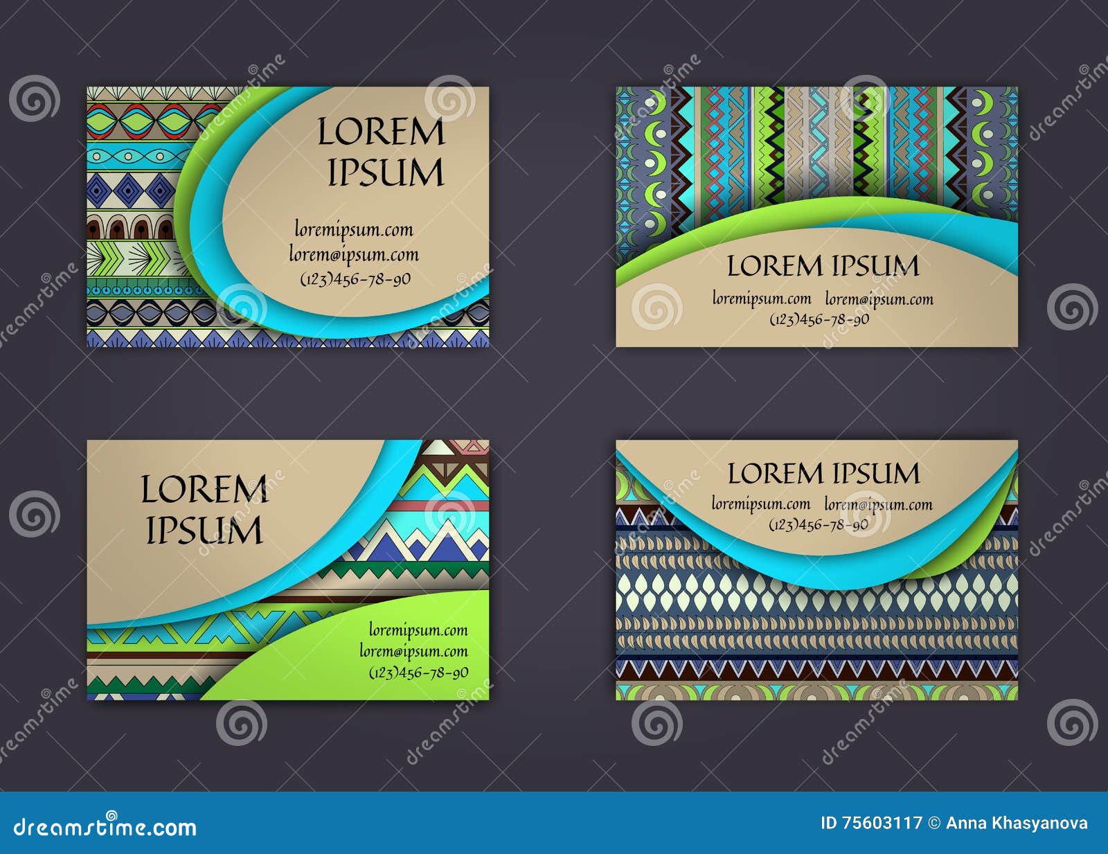 business card or visiting card template with boho style pattern free african background graphic designs for flyer