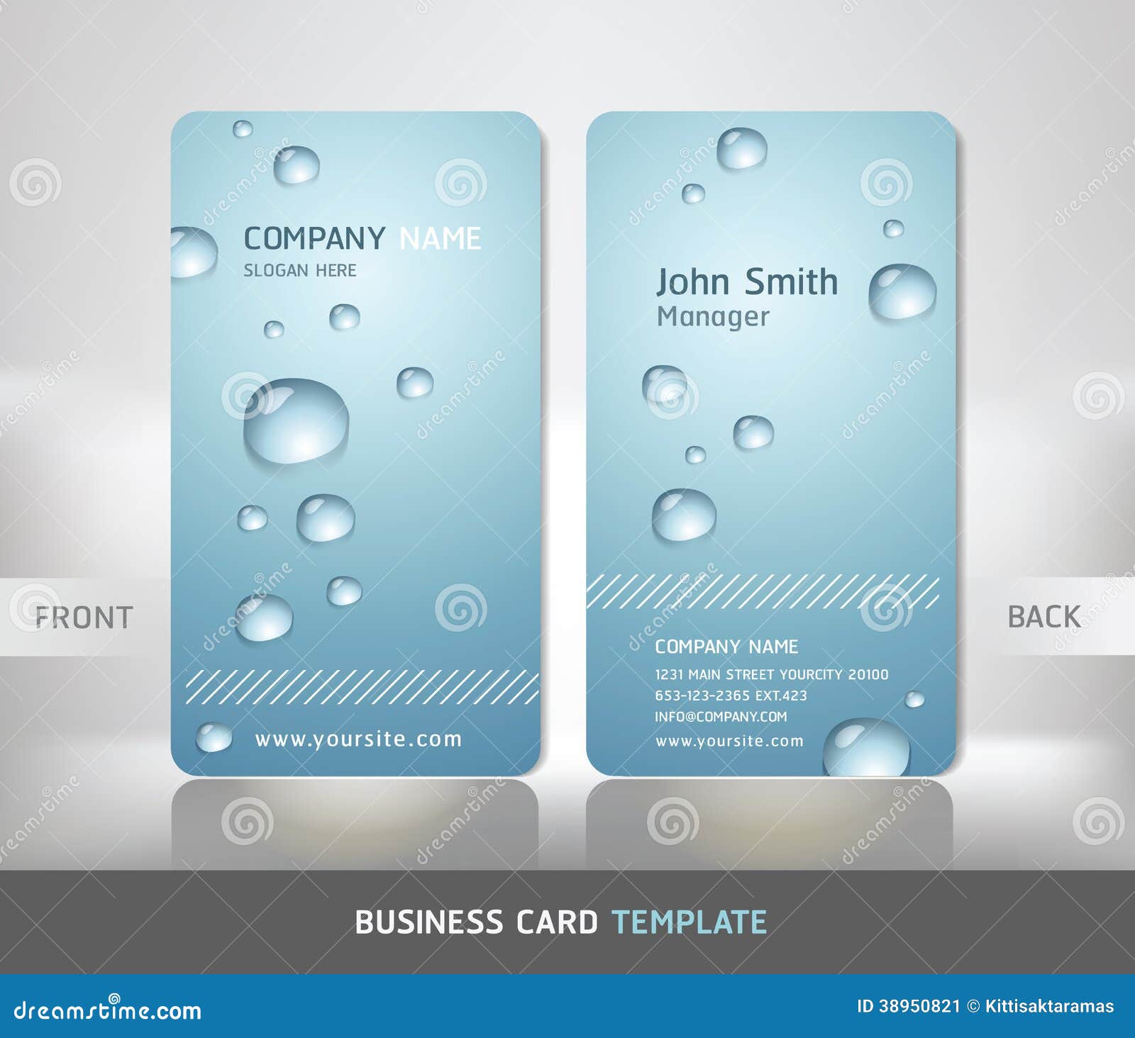 business card with water drop stock vector illustration of bubble