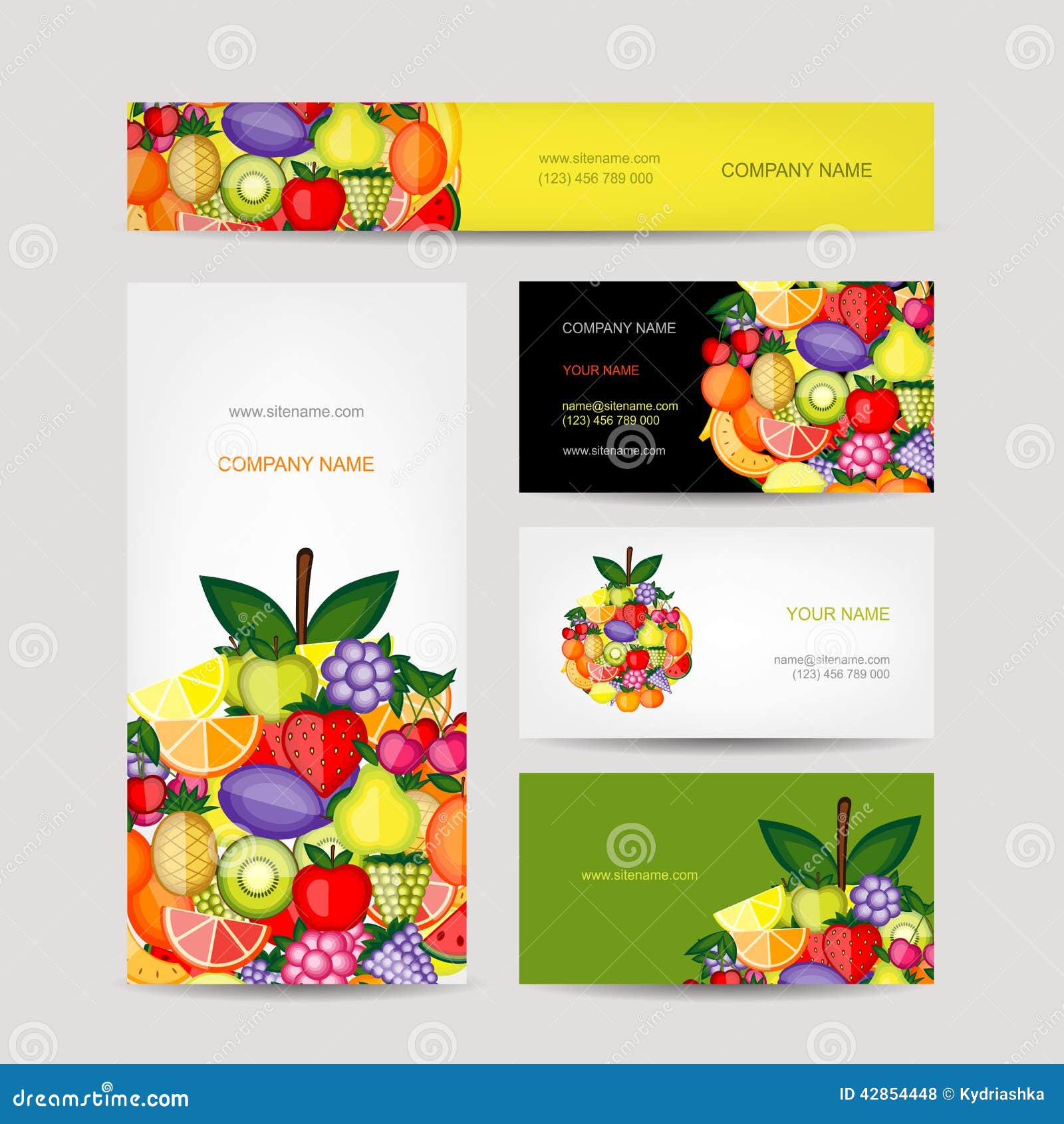 Business Cards Design, Fruit Background Stock Vector Image 42854448