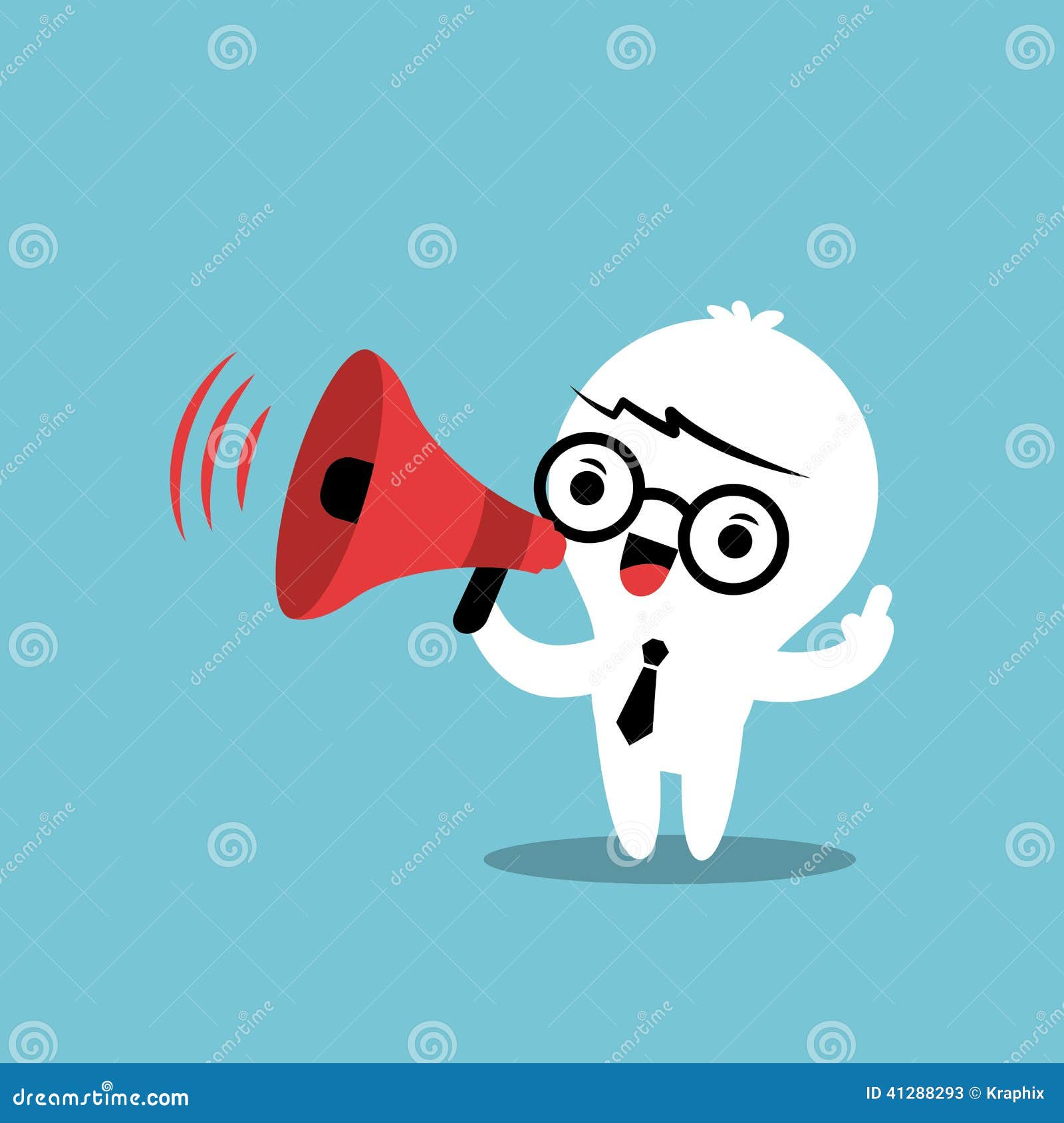 Business Cartoon Character With Megaphone Make An Announcement Stock