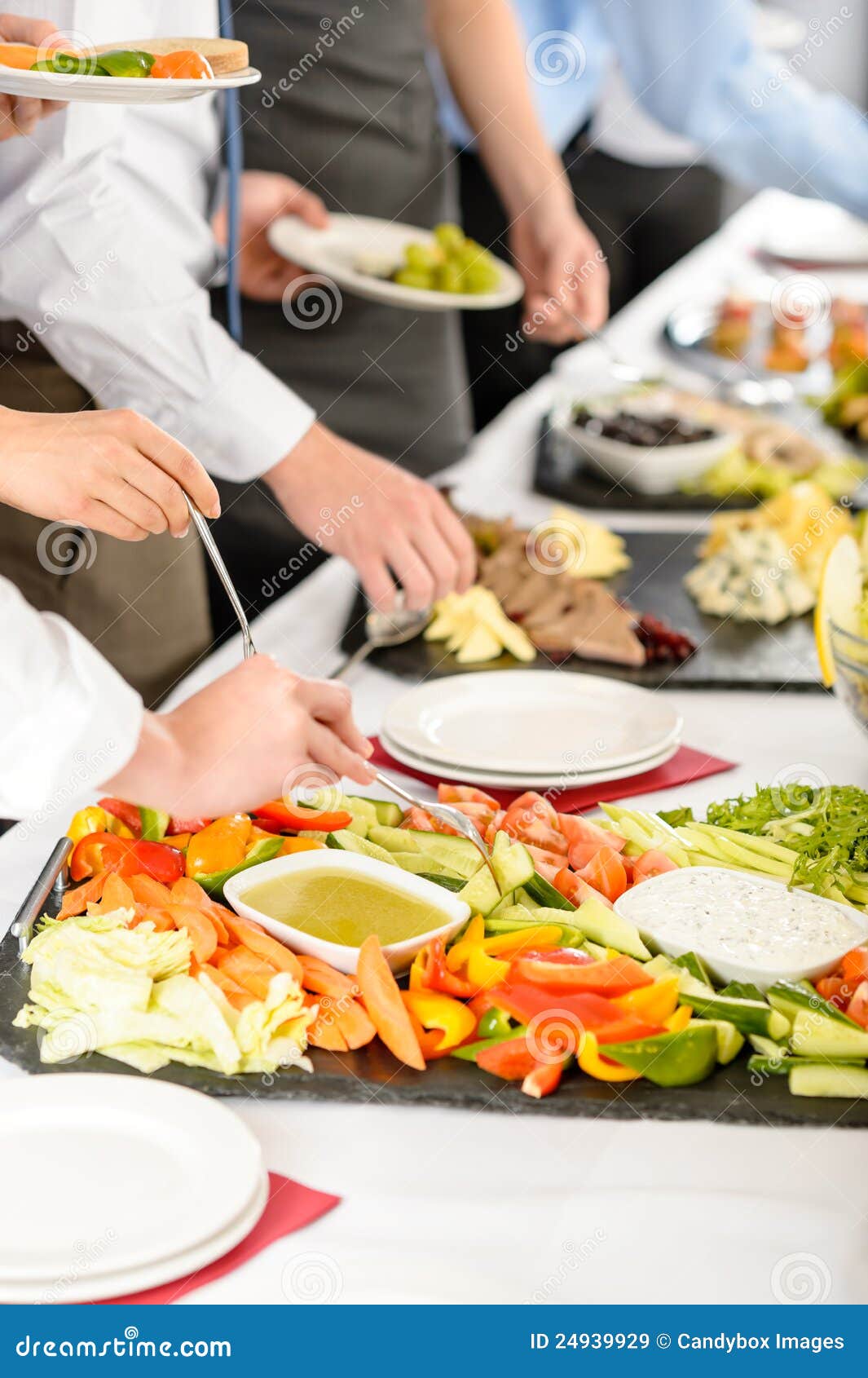 Business Catering People Take Buffet Food Royalty Free Stock Images