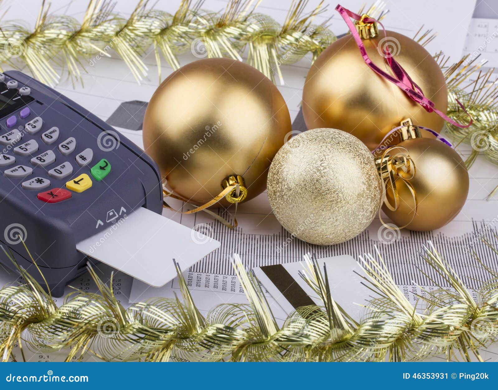 Business Christmas of a Payment Terminal, Credit Stock Image - Image of ...