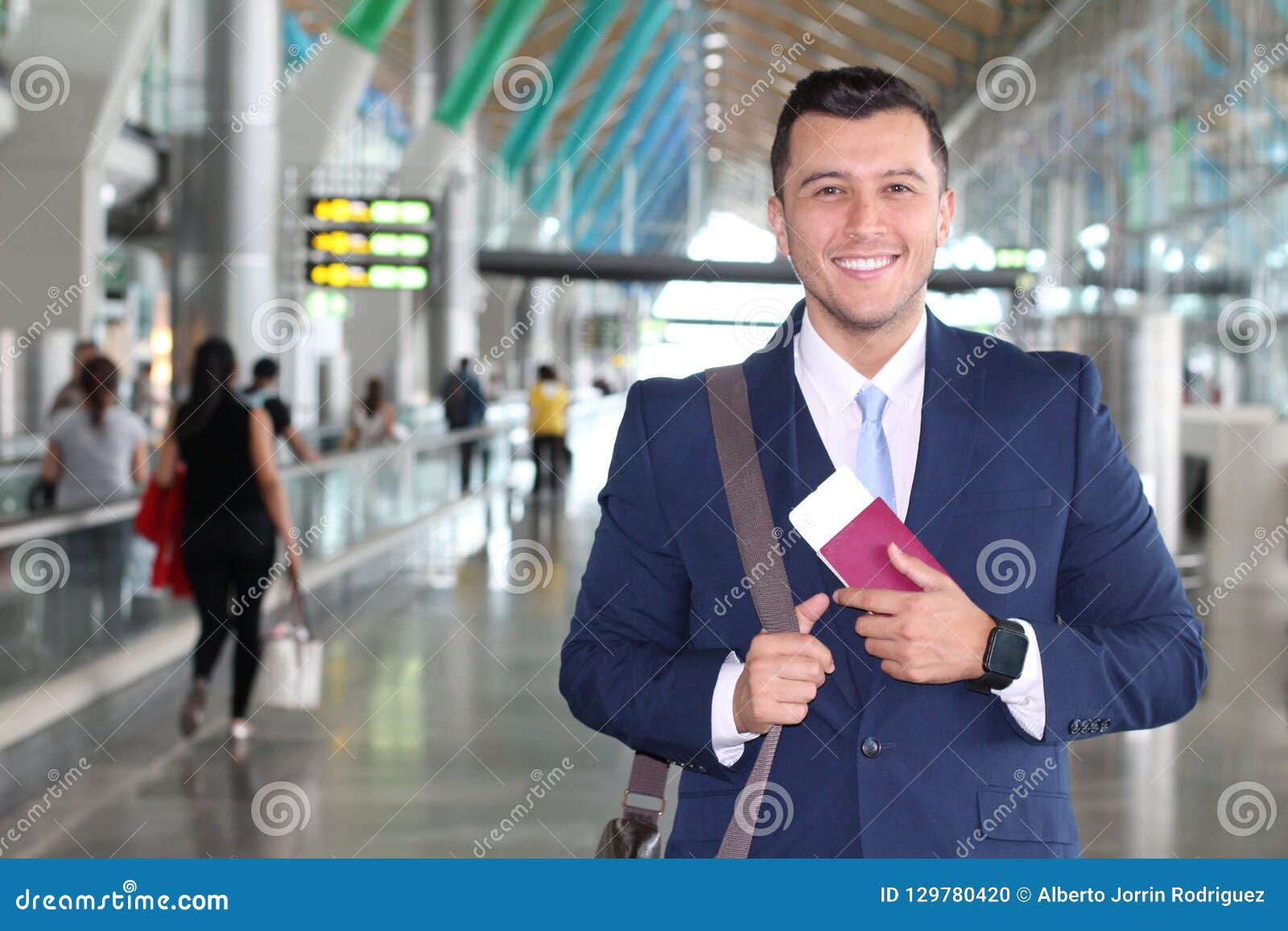 Business Class Traveler Satisfied with His Trip Stock Photo Image of business, isolated 129780420