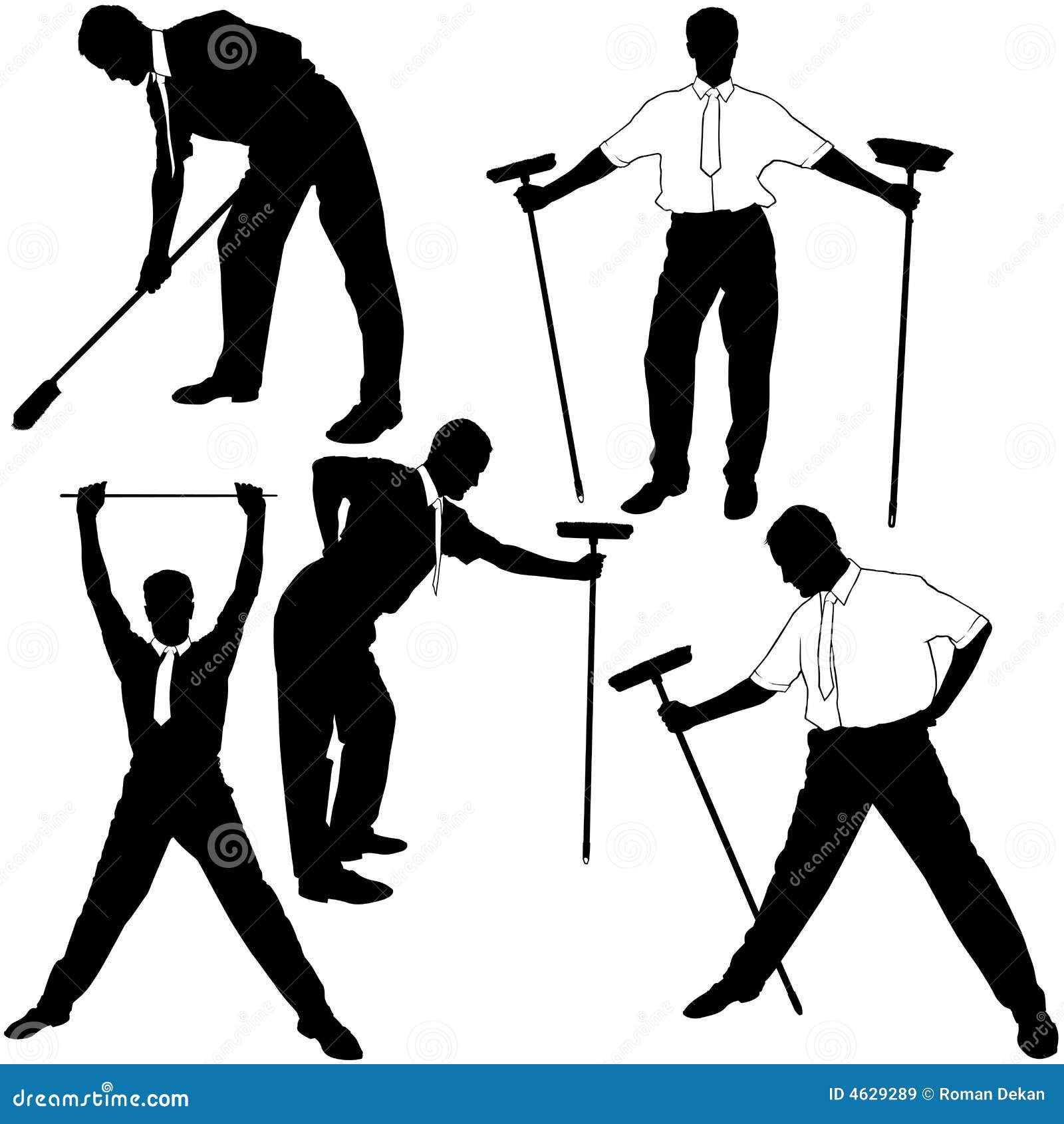 Business Cleaning Silhouettes Stock Vector Image 4629289