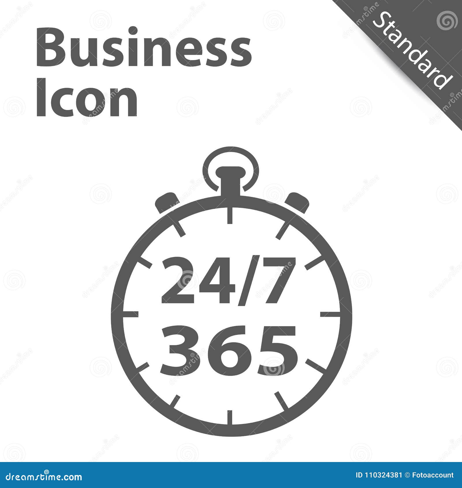 Business Clock Icon 24 7 365 Days Standard Label For Customer Stock Vector Illustration Of Sale Seven