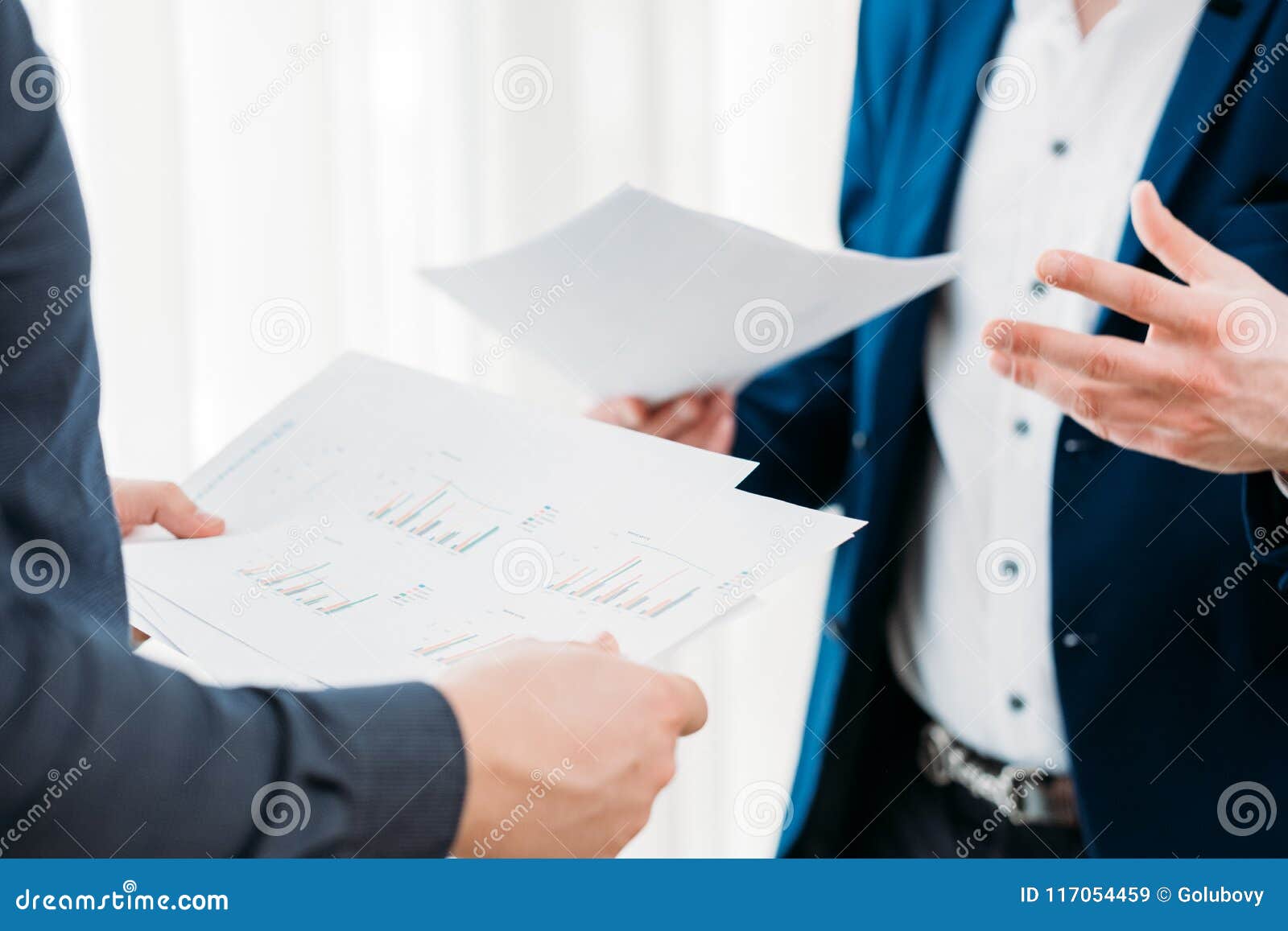 Business Communication Coworkers Discuss Documents Stock Image Image