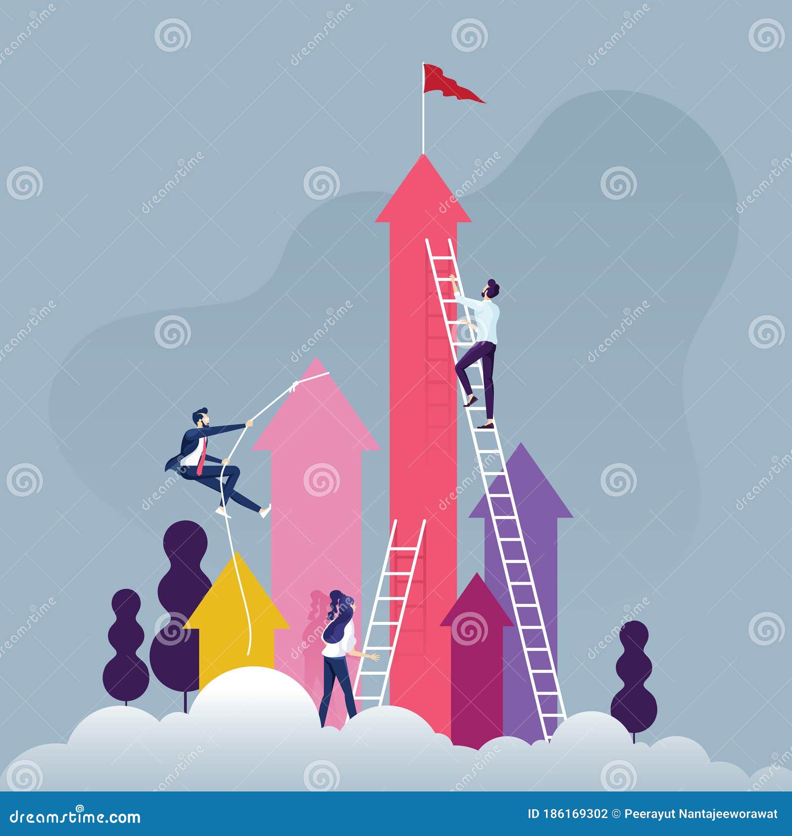 Business Competition ConceptGroup of Competitive Business People