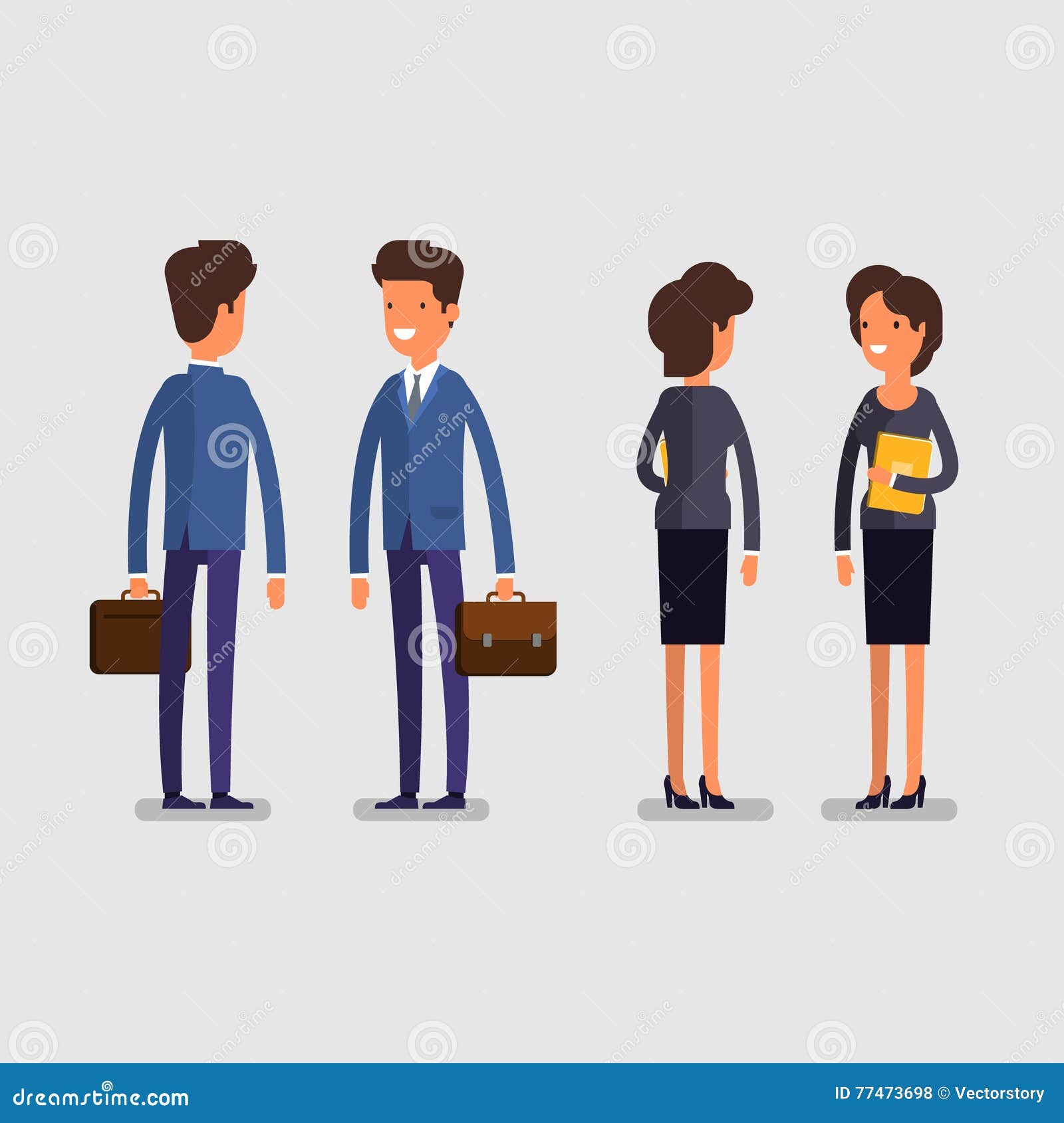 Business Concept. Cartoon Businessman And Woman Stock Vector