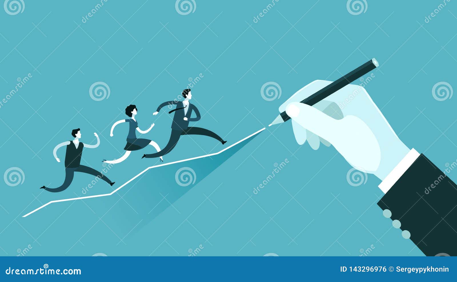 Business Concept. Hand Drawing a Growing Graph. Vector Illustration ...