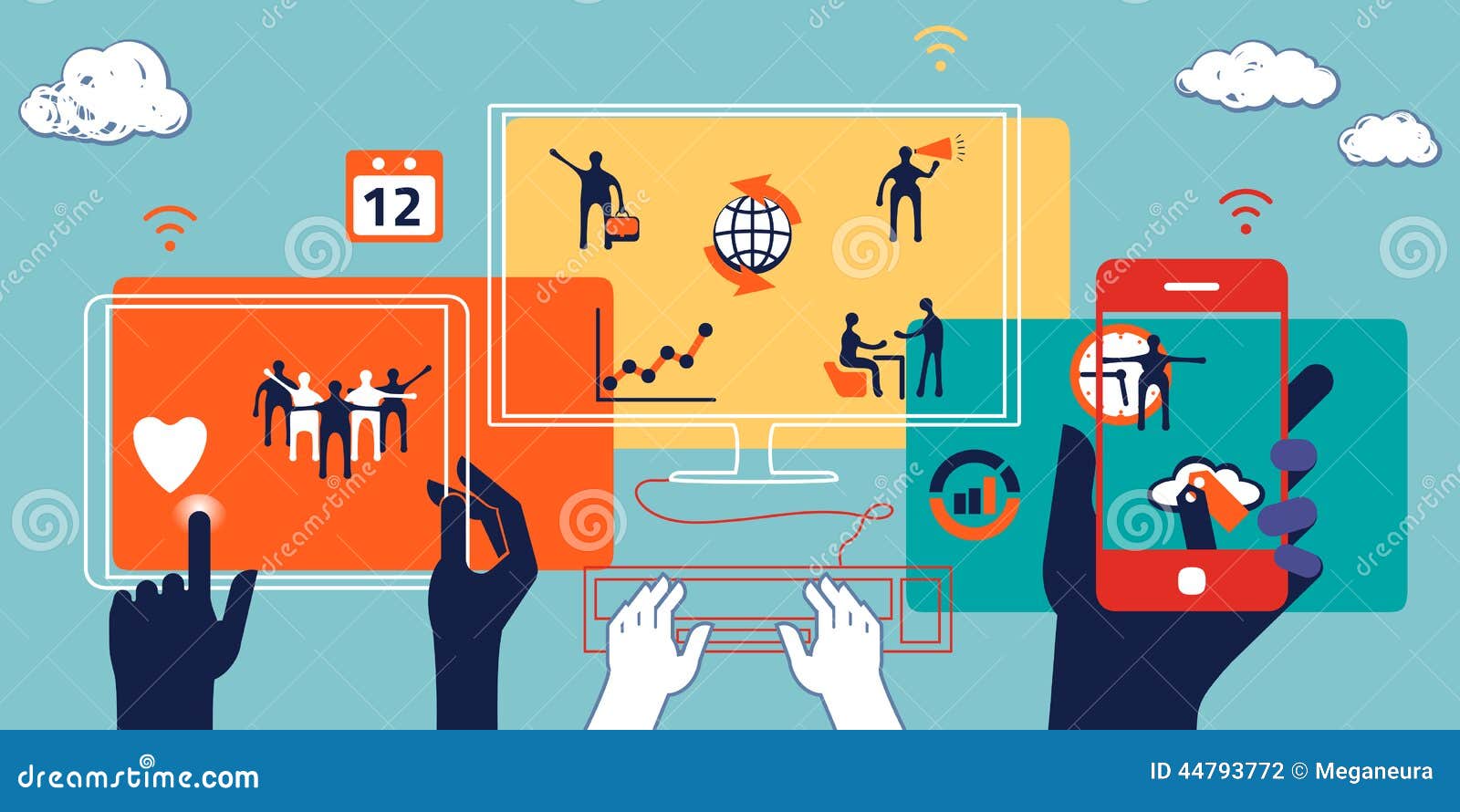 Business Concept. Illustration of Collaboration and Teamwork Stock