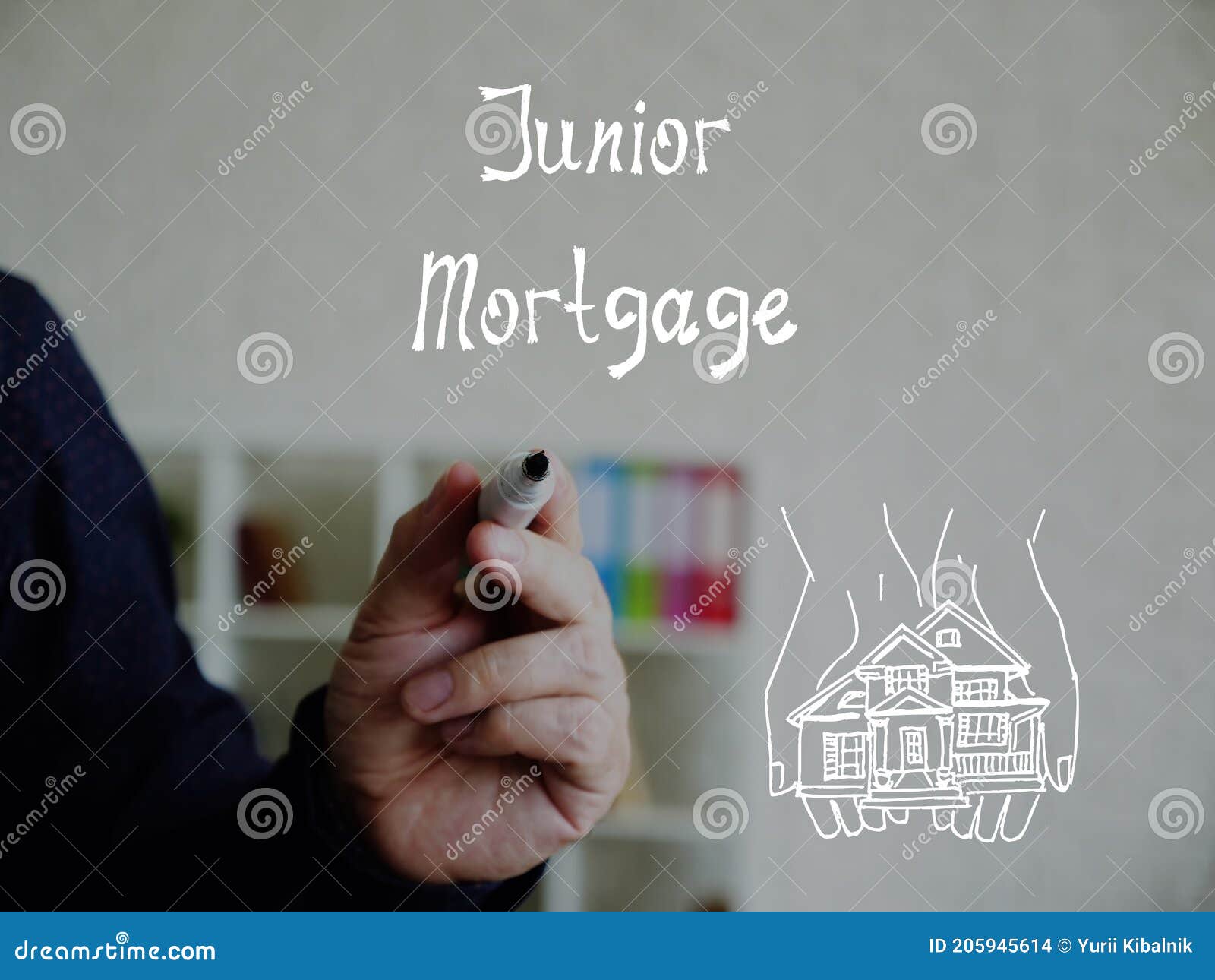 Business Concept about Junior Mortgage with Sign on the Sheet Stock