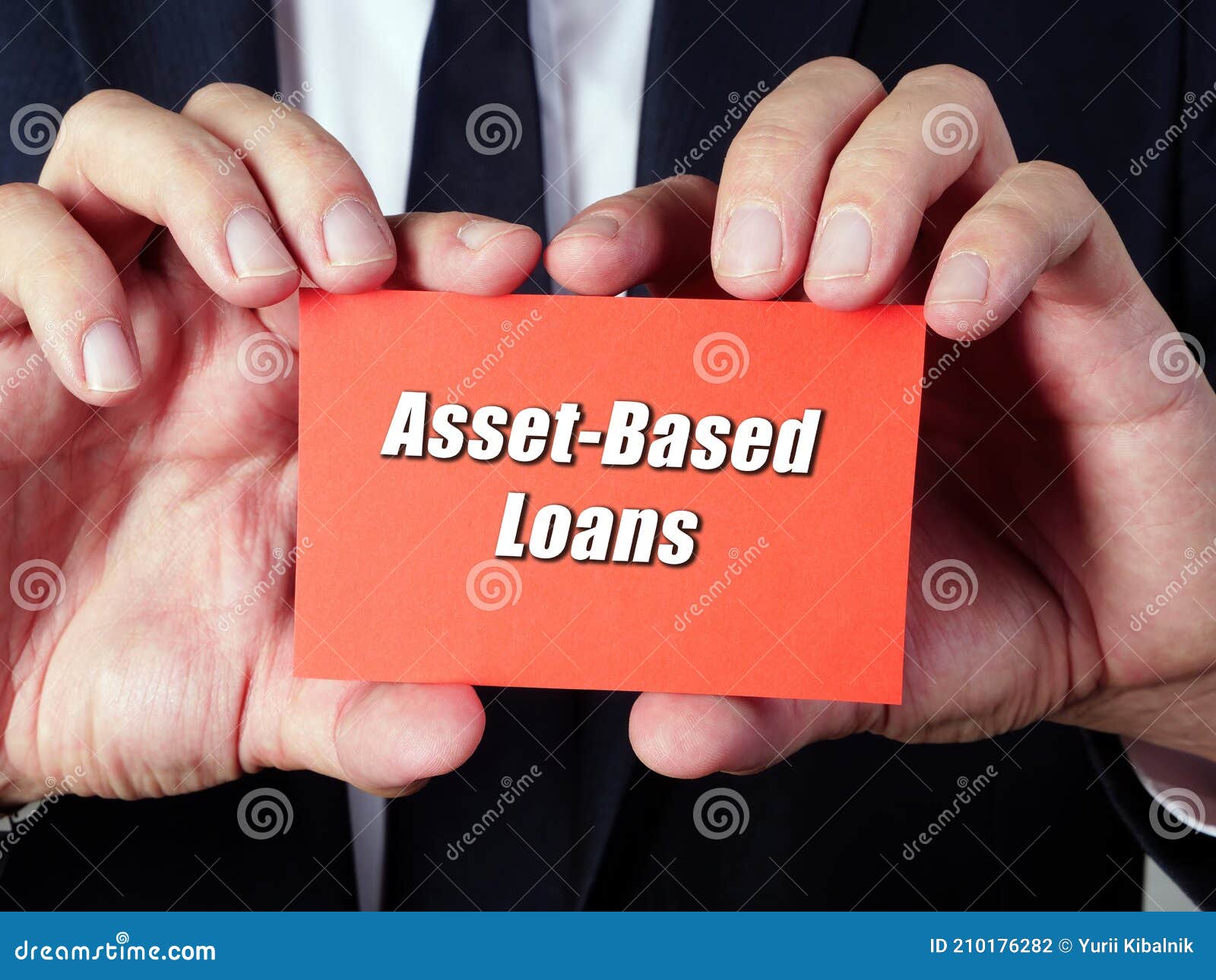 business concept meaning asset-based loans with sign on the page