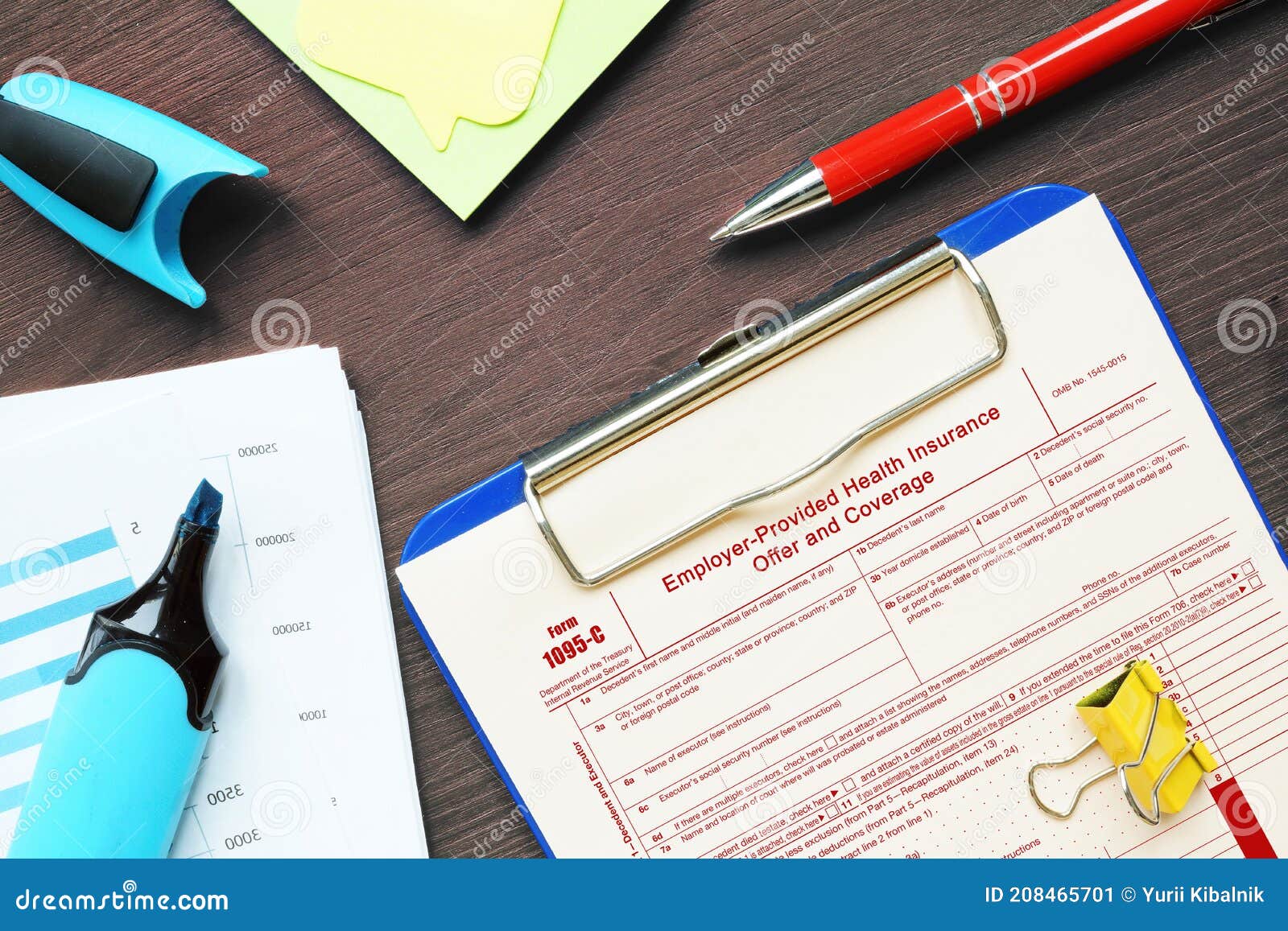 Business Concept Meaning Form 1095 C Employer Provided Health Insurance Offer And Coverage With Phrase On The Sheet Stock Image Image Of Time Form