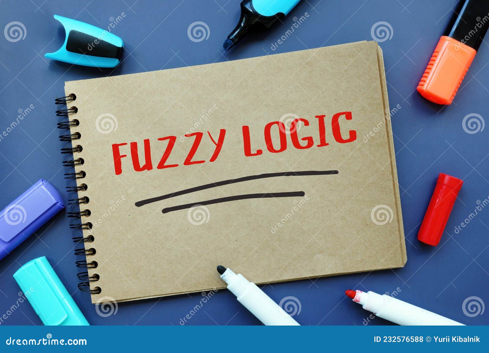 business concept meaning fuzzy logic with phrase on the sheet