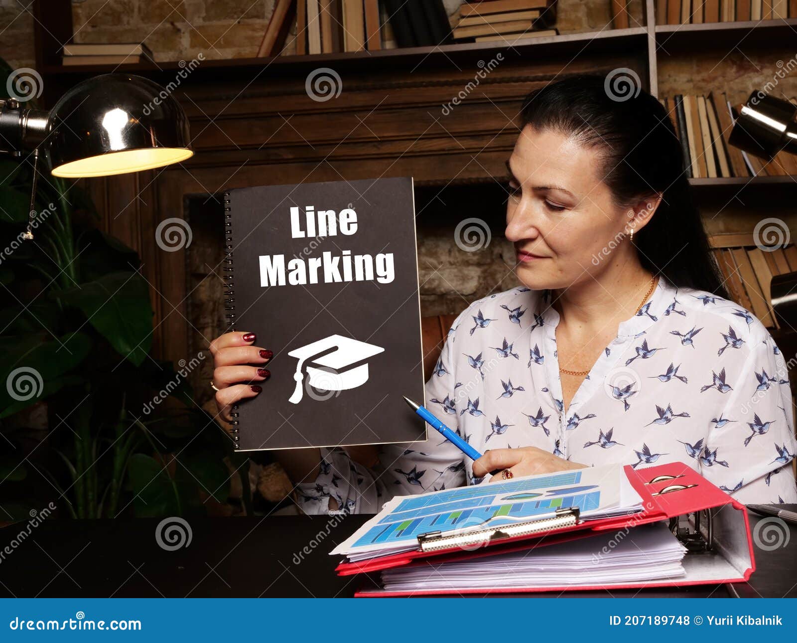 Business Concept Meaning Line Marking with Inscription on Blank Notepad