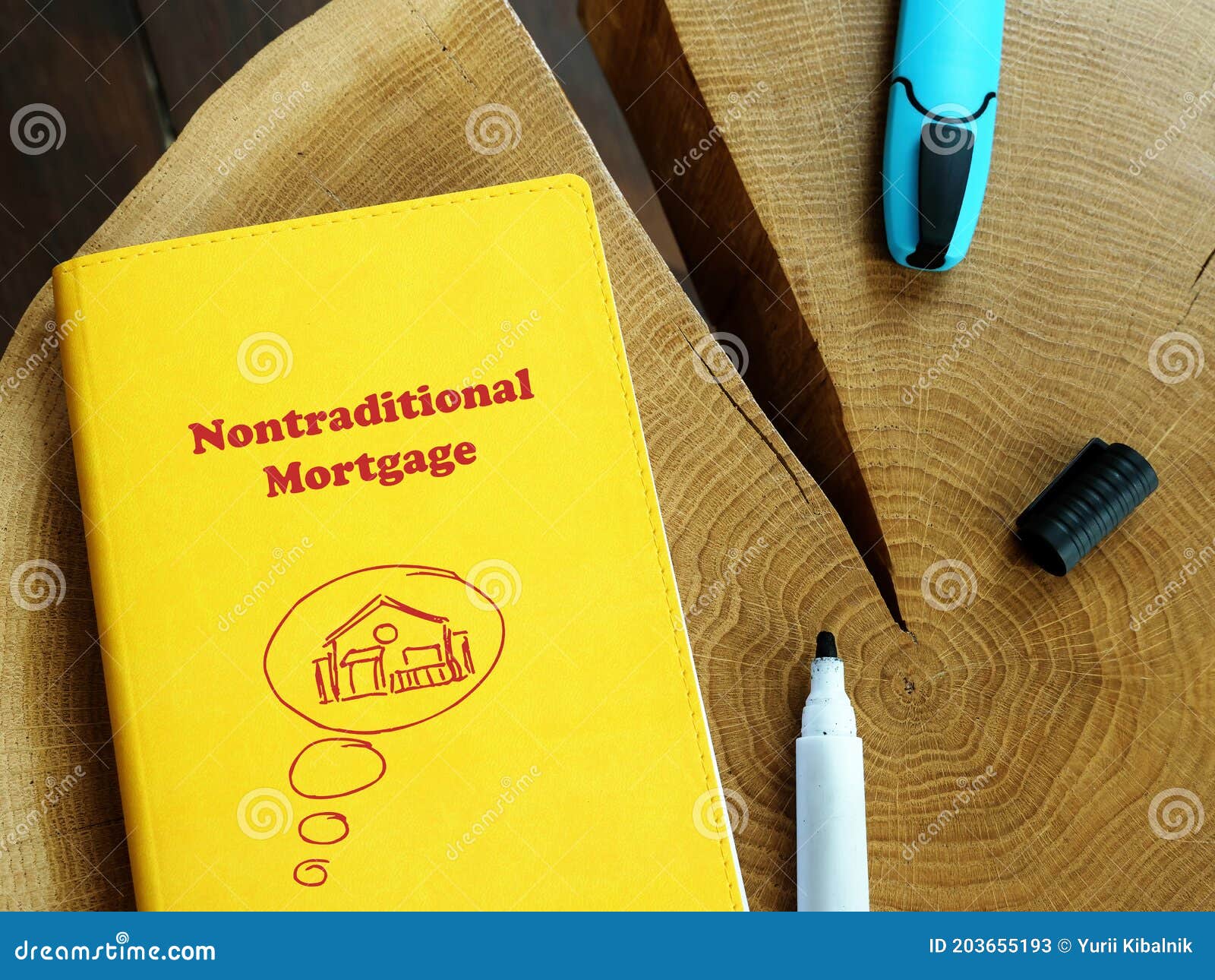 business concept meaning nontraditional mortgage with phrase on the piece of paper