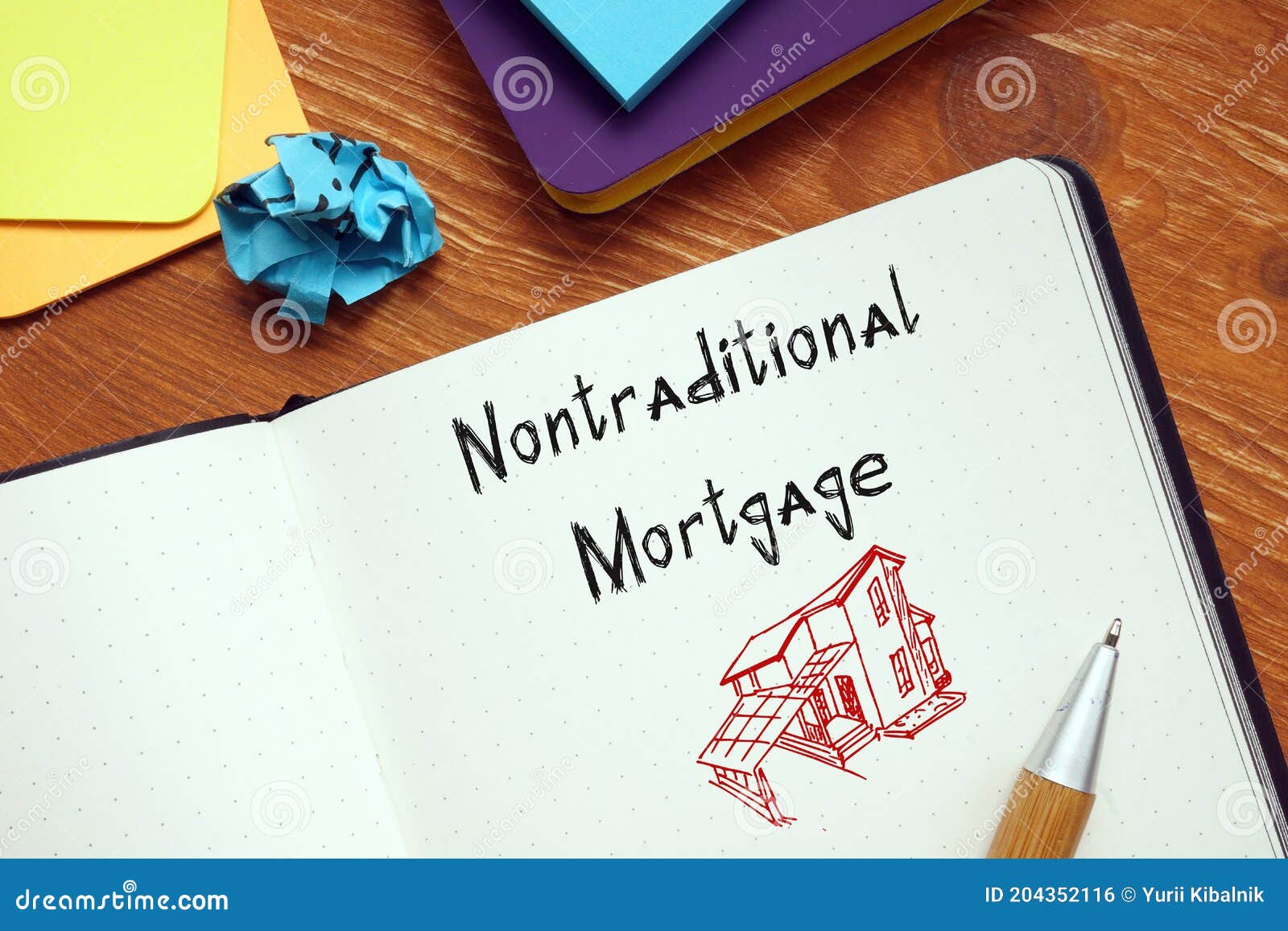 business concept about nontraditional mortgage with inscription on the sheet
