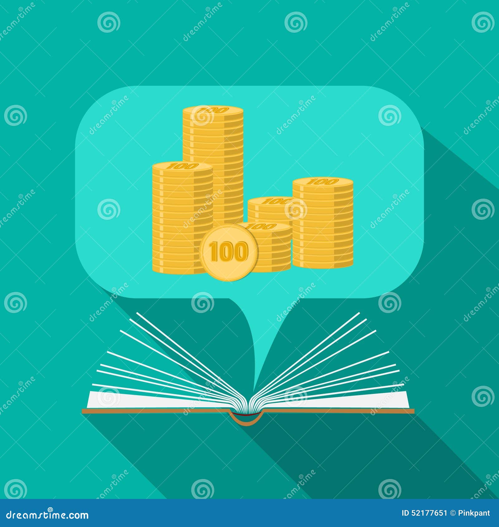 Business Concept Open Book Paper With Speech Cloud Money