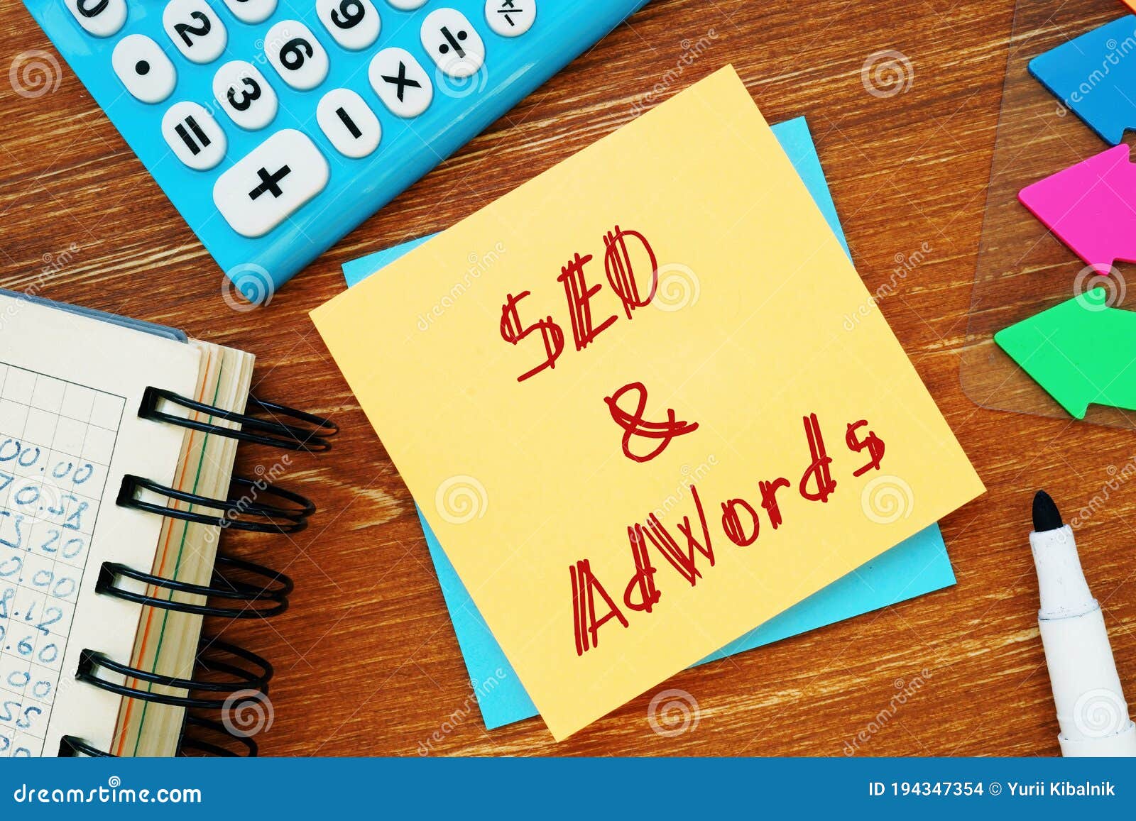 business concept about seo&adwords with sign on the piece of paper