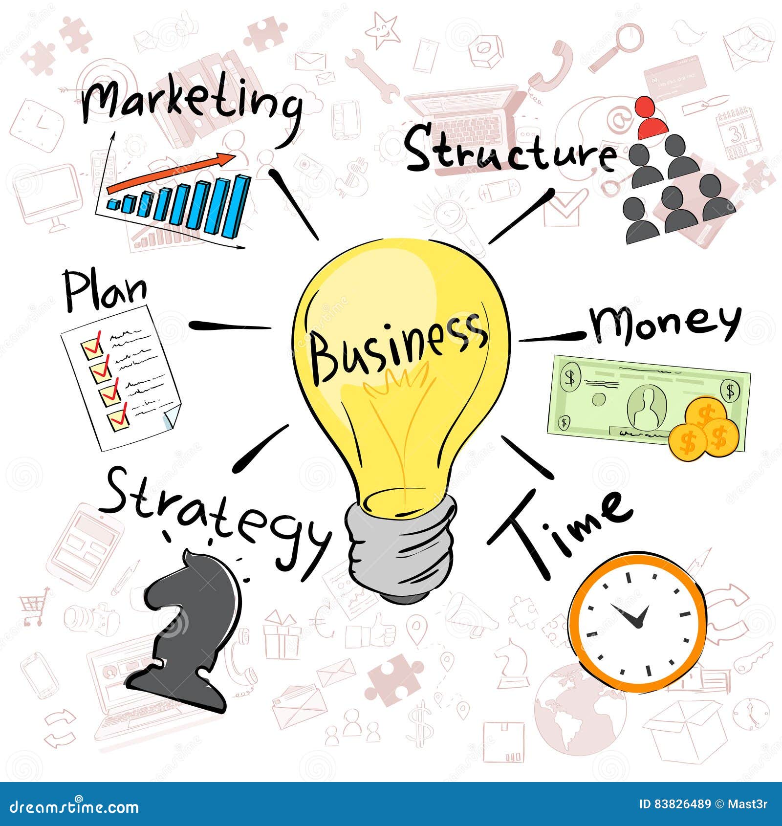 Digital Marketing. Chart with keywords and icons. Sketch Stock Vector Image  & Art - Alamy