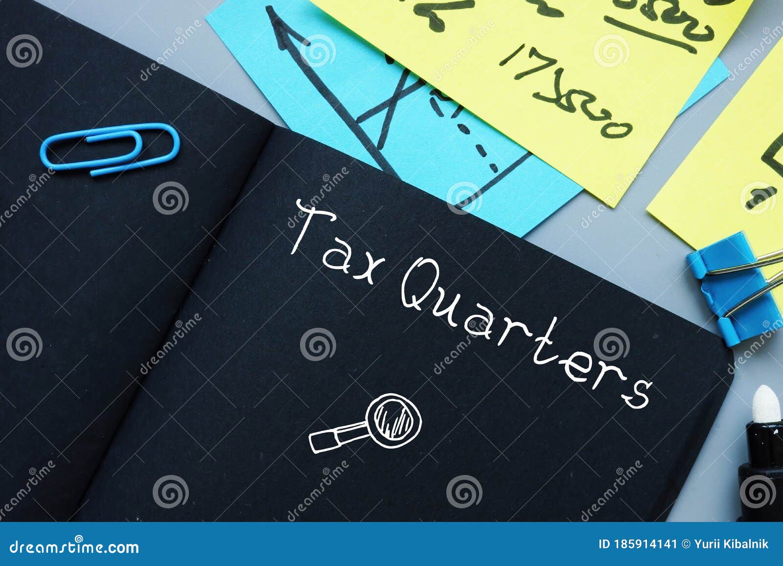 Business Concept about Tax Quarters with Phrase on the Page Stock Image