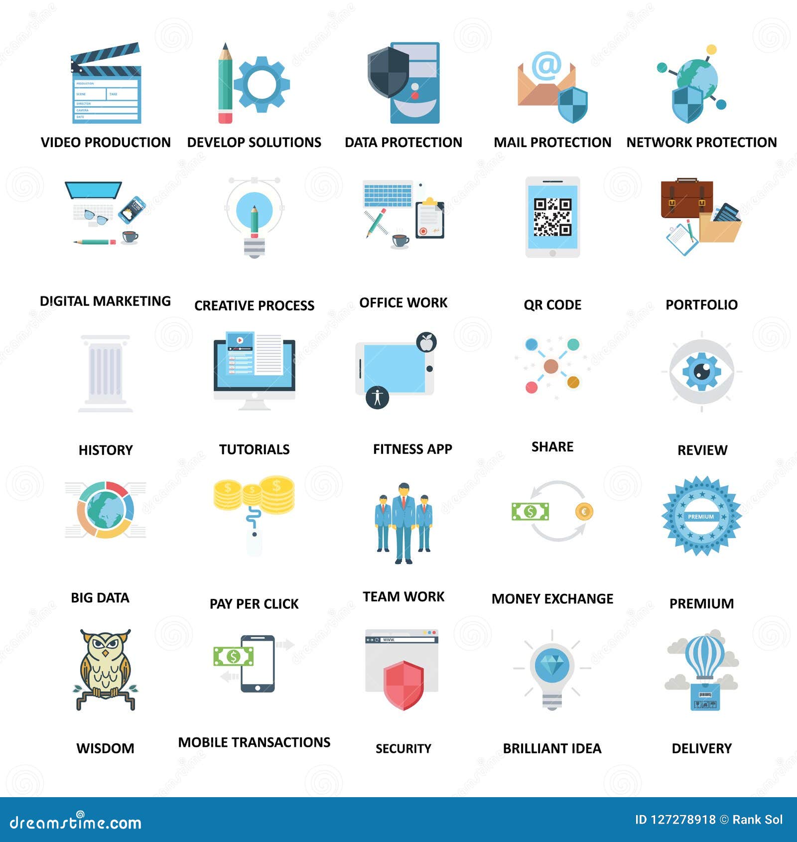 business  color  icons set