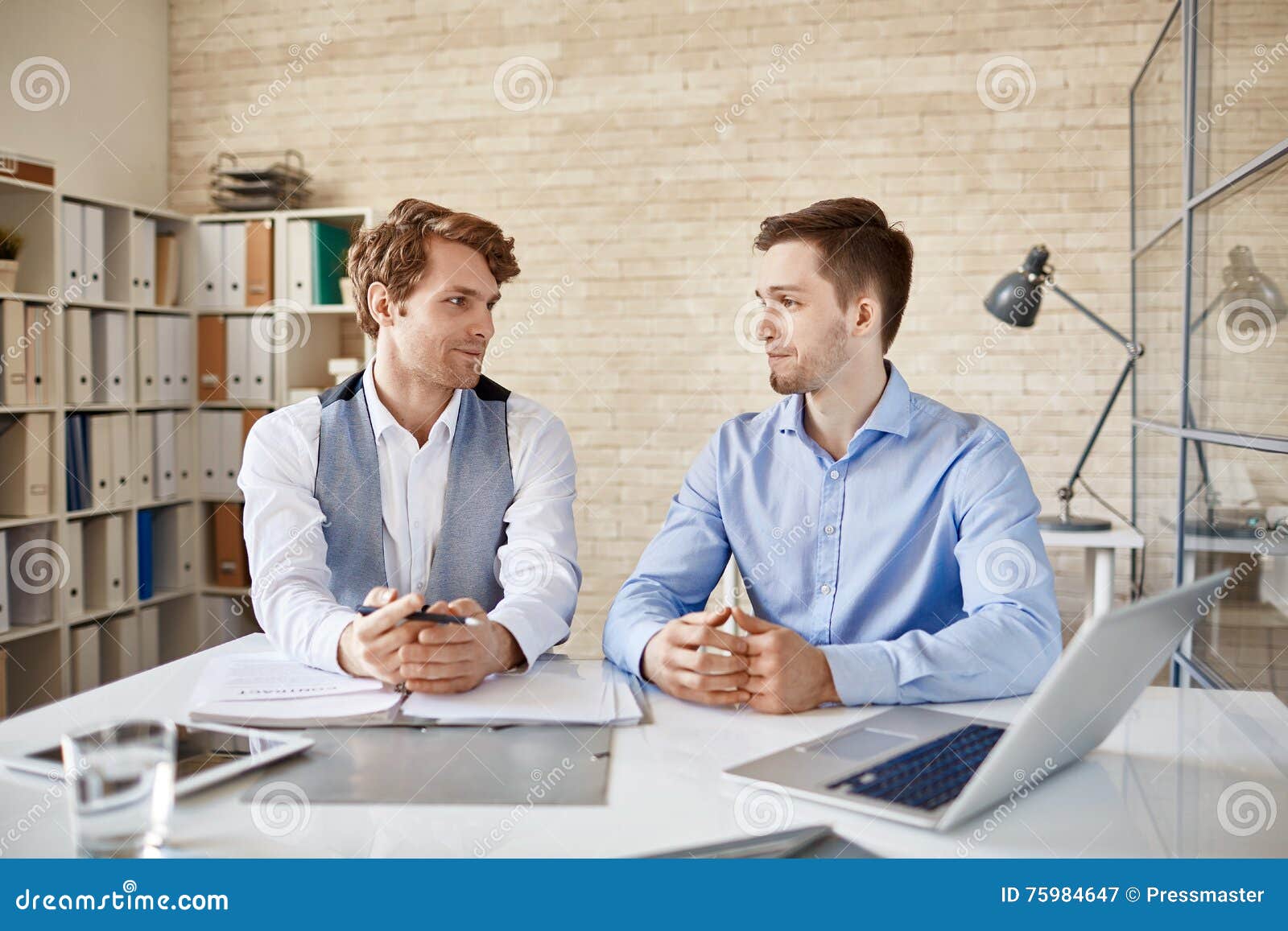 Business conversation stock image. Image of caucasian 75984647