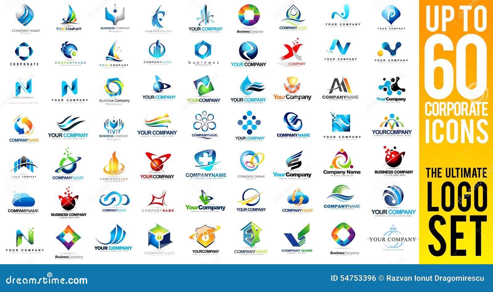 Business Corporate Logo Set Stock Vector - Image: 54753396