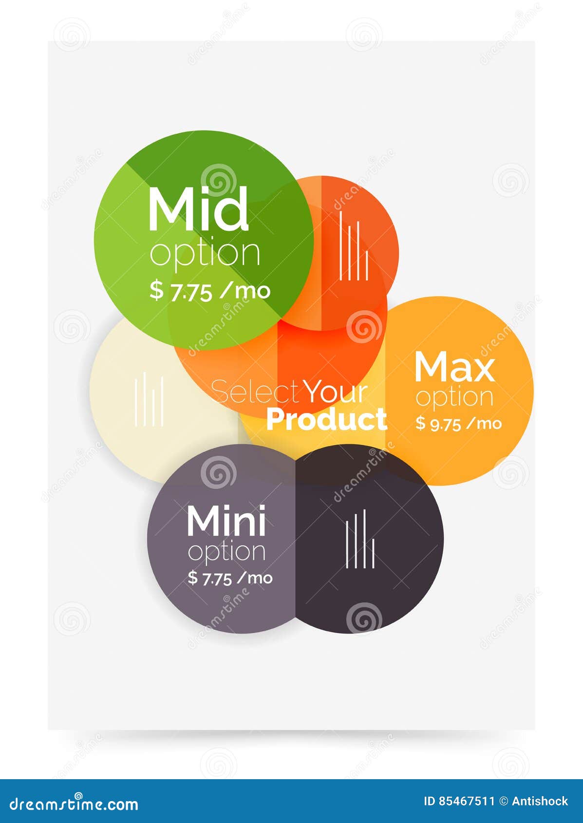 Business Cover Brochure Design with Select Option Diagram Stock Vector