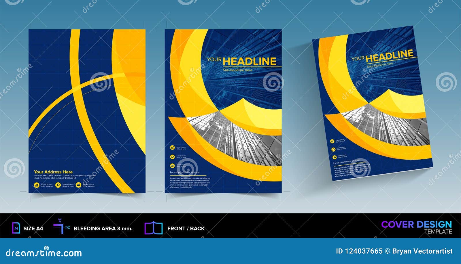 business cover  with bleed area in  ready for printing
