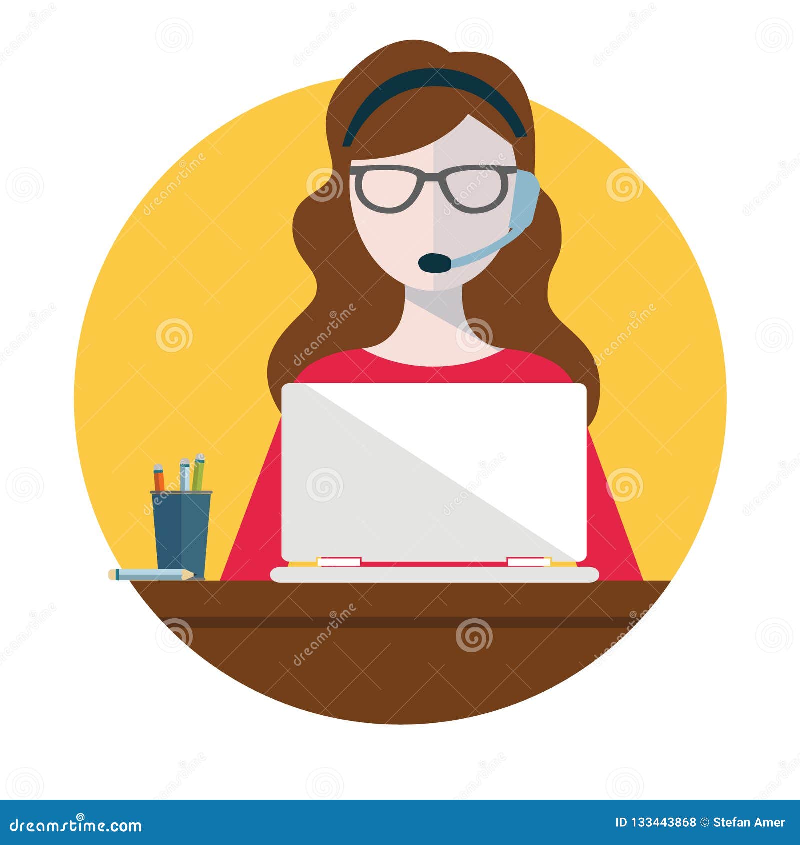 Business Customer Care Service Concept Flat Icons Set Of Contact